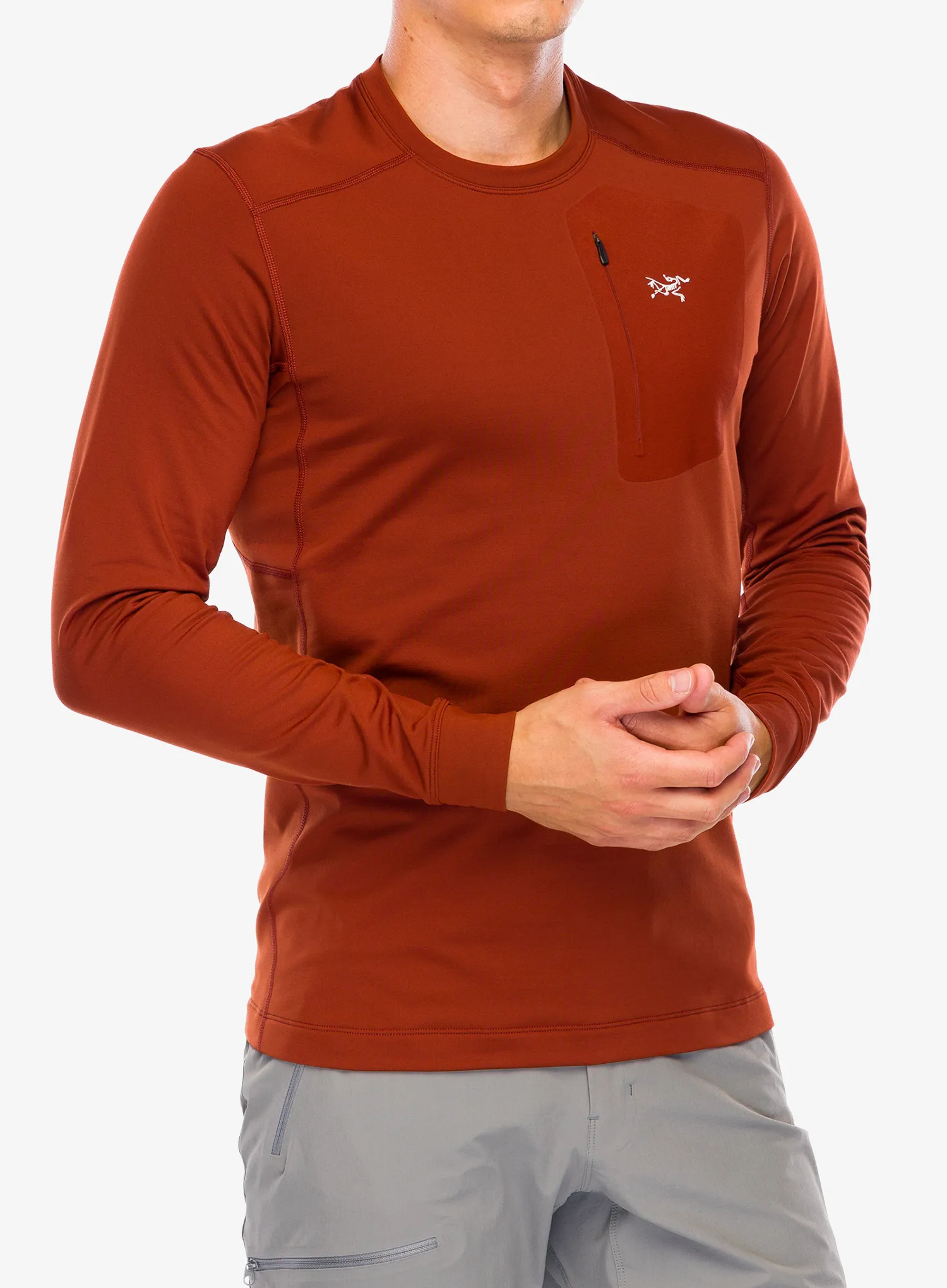 Termo flis jopa Arcteryx Rho LT Crew Neck - sequoia