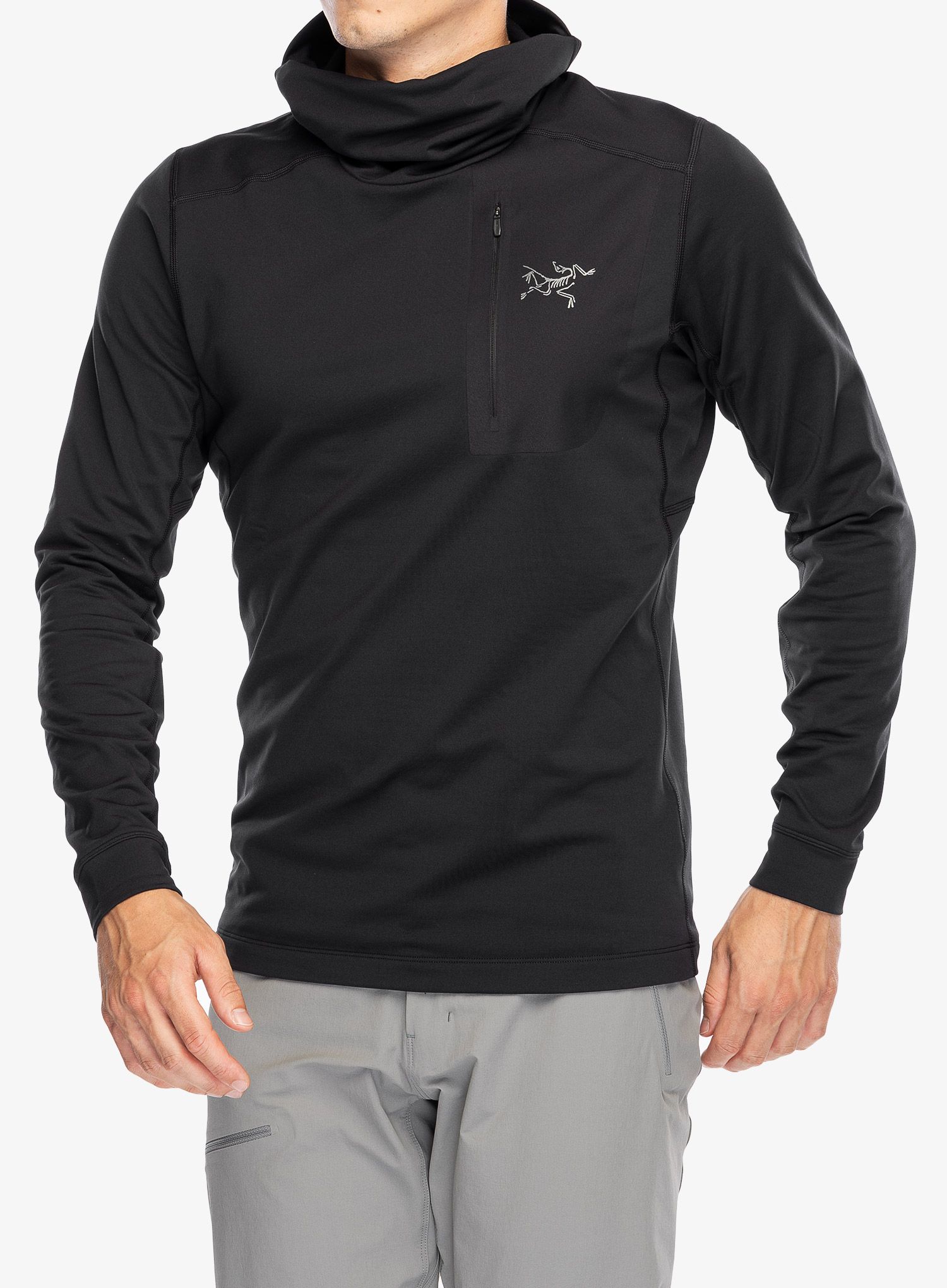 Termo flis jopa Arcteryx Rho LT Hoody - blk