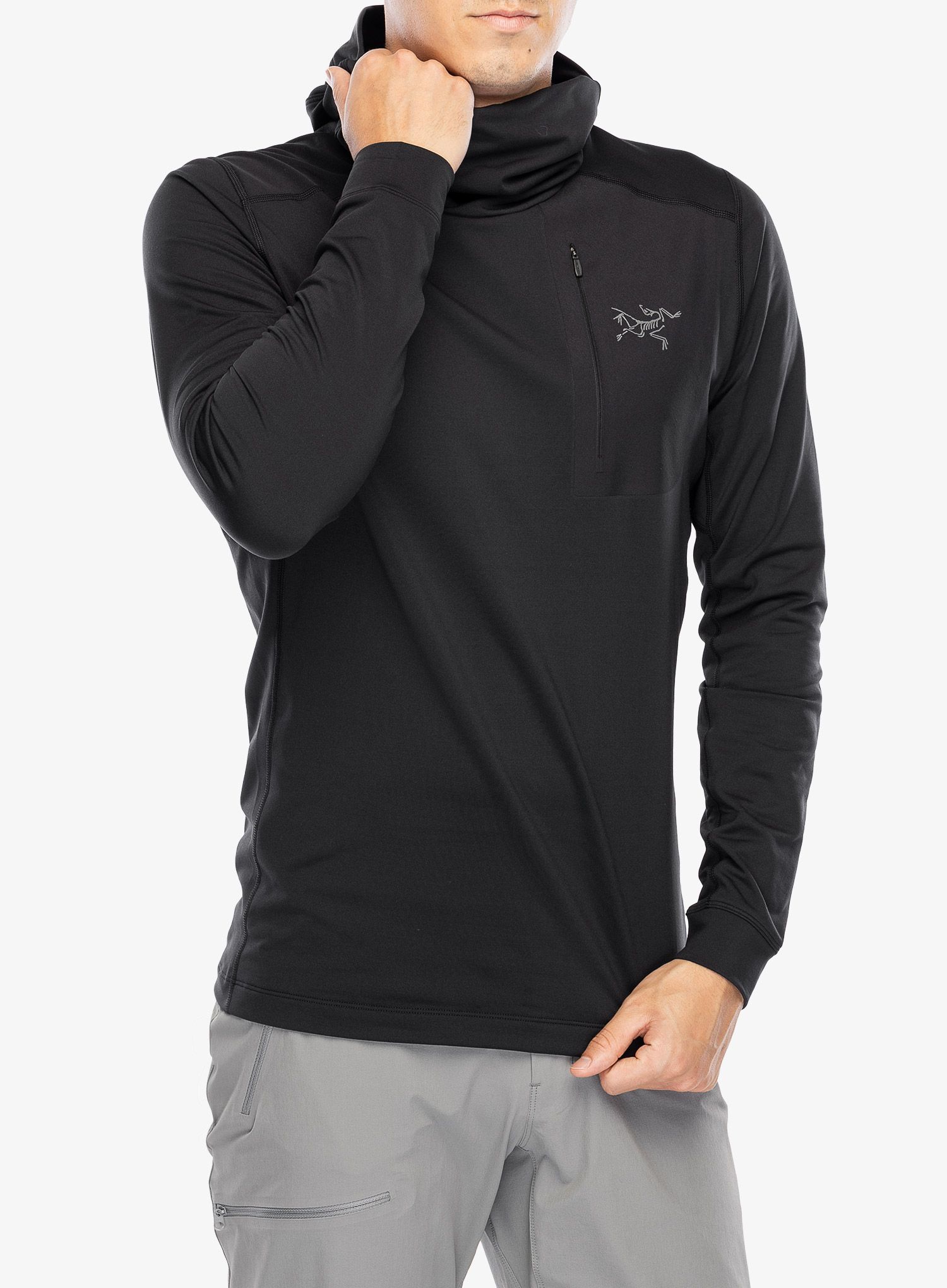 Termo flis jopa Arcteryx Rho LT Hoody - blk