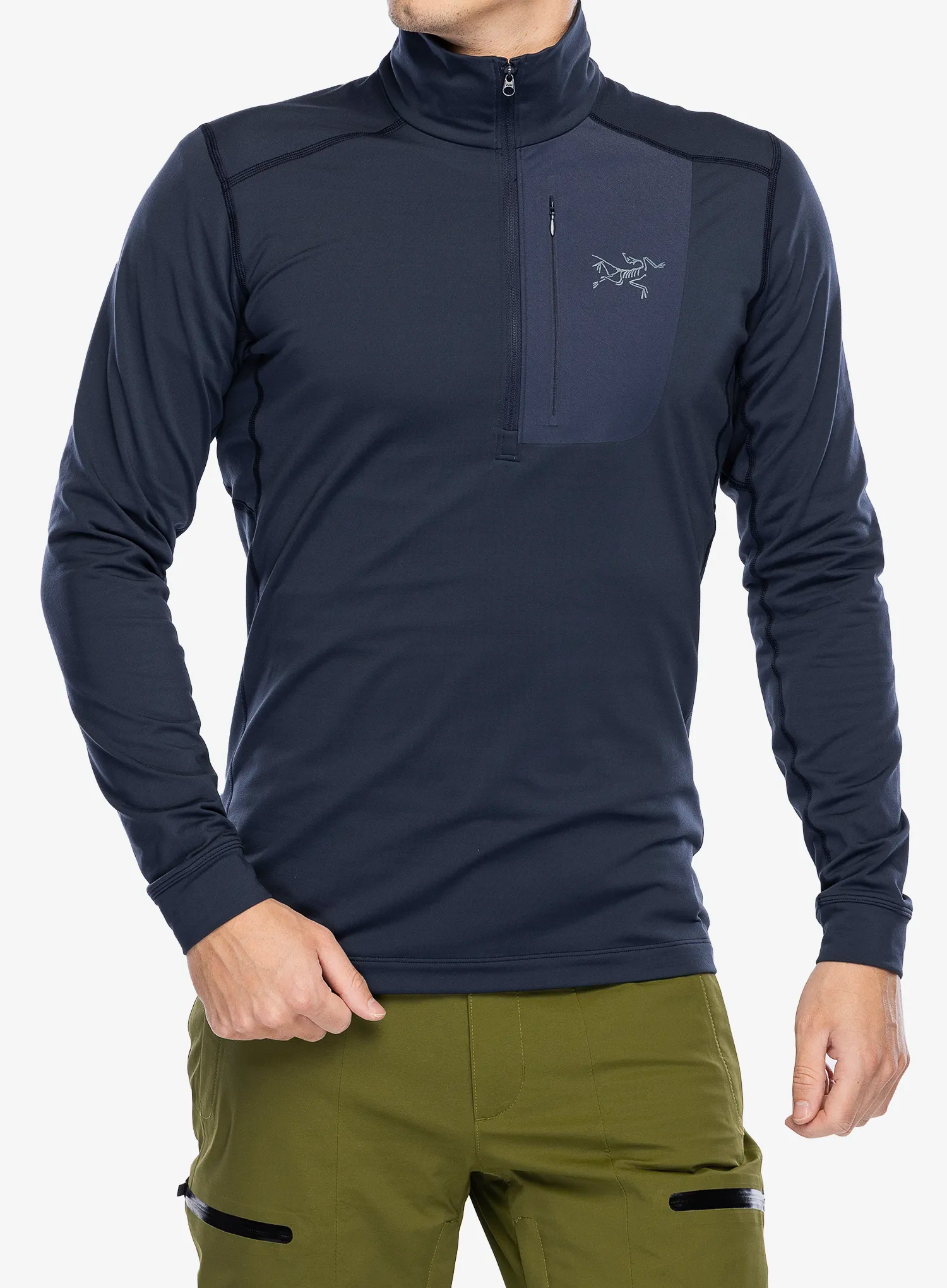 Termo flis jopa Arcteryx Rho LT Zip Neck - black sapphire