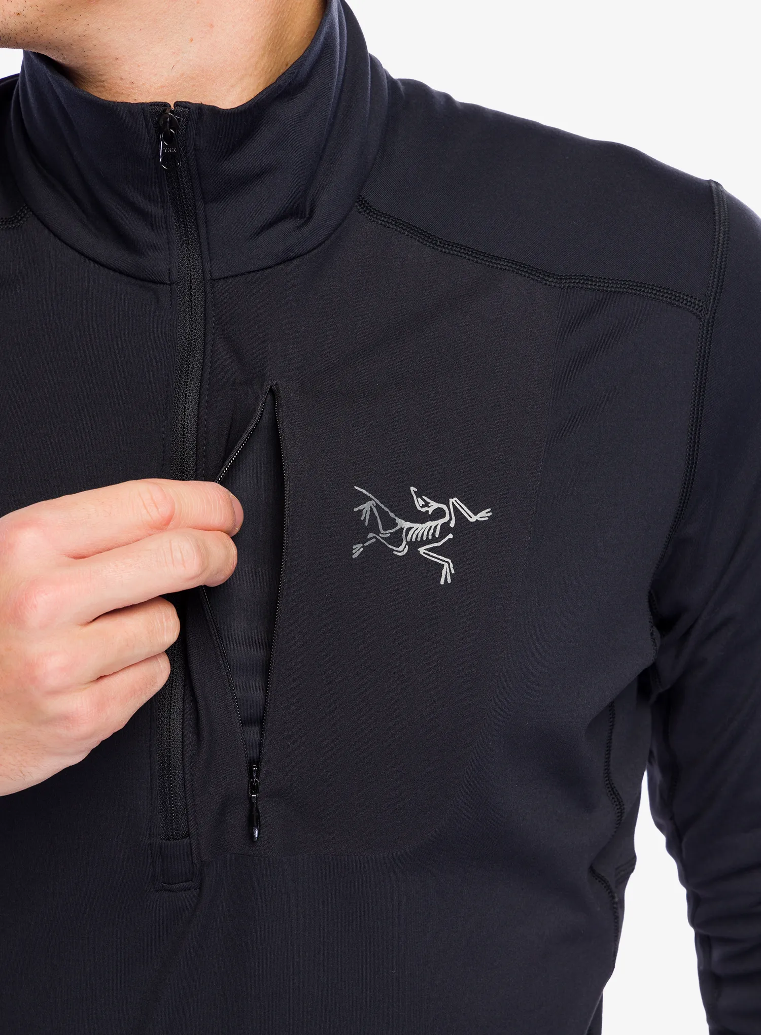 Termo flis jopa Arcteryx Rho LT Zip Neck - blk