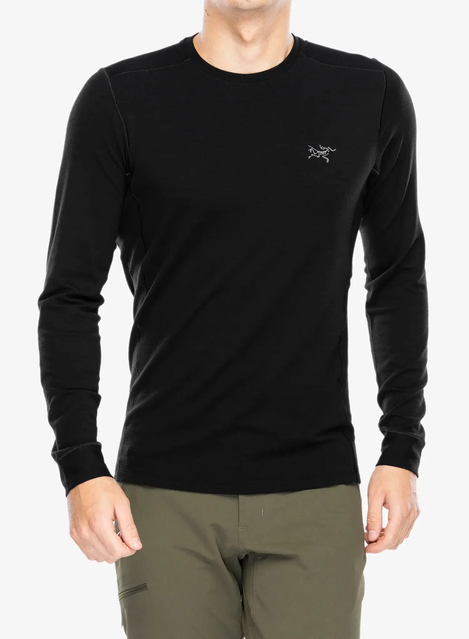 Termo flis jopa Arcteryx Rho Merino Wool Crew Neck LS - black