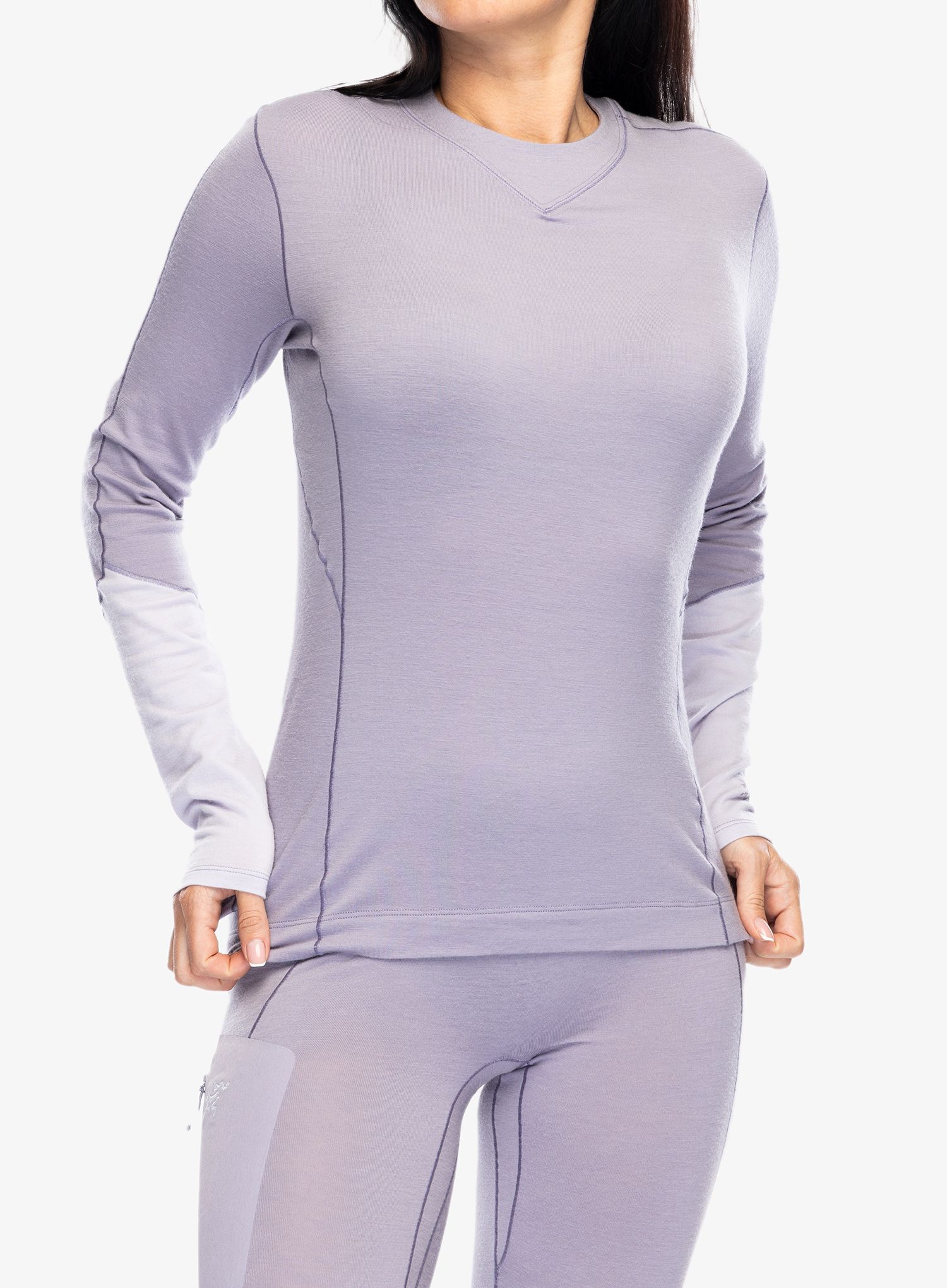 Ženska termo flis jopa Arcteryx Rho Merino Wool Crew Neck LS - velocity/light velocity