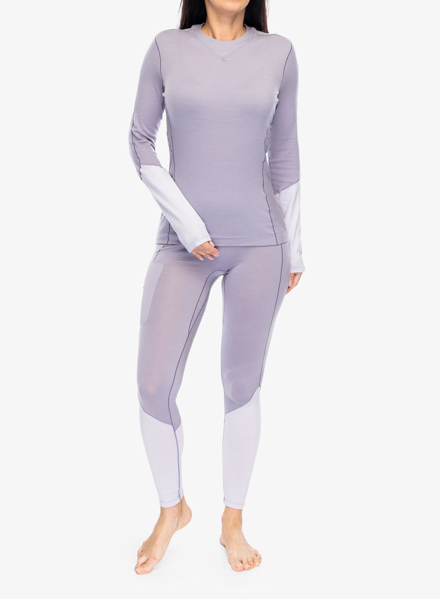 Ženska termo flis jopa Arcteryx Rho Merino Wool Crew Neck LS - velocity/light velocity