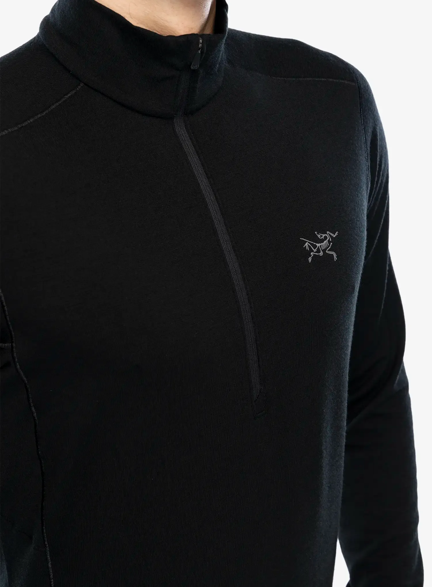 Termo flis jopa Arcteryx Rho Merino Wool Zip Neck - black