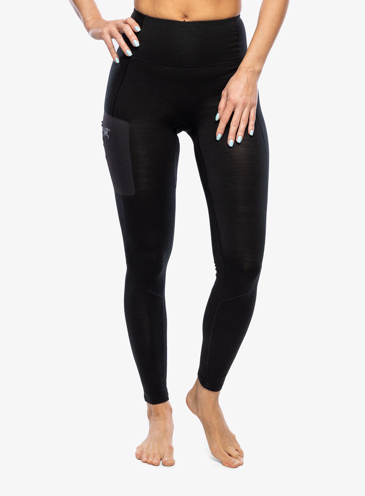 Ženske termo pajkice Arcteryx Rho Wool Bottom - black