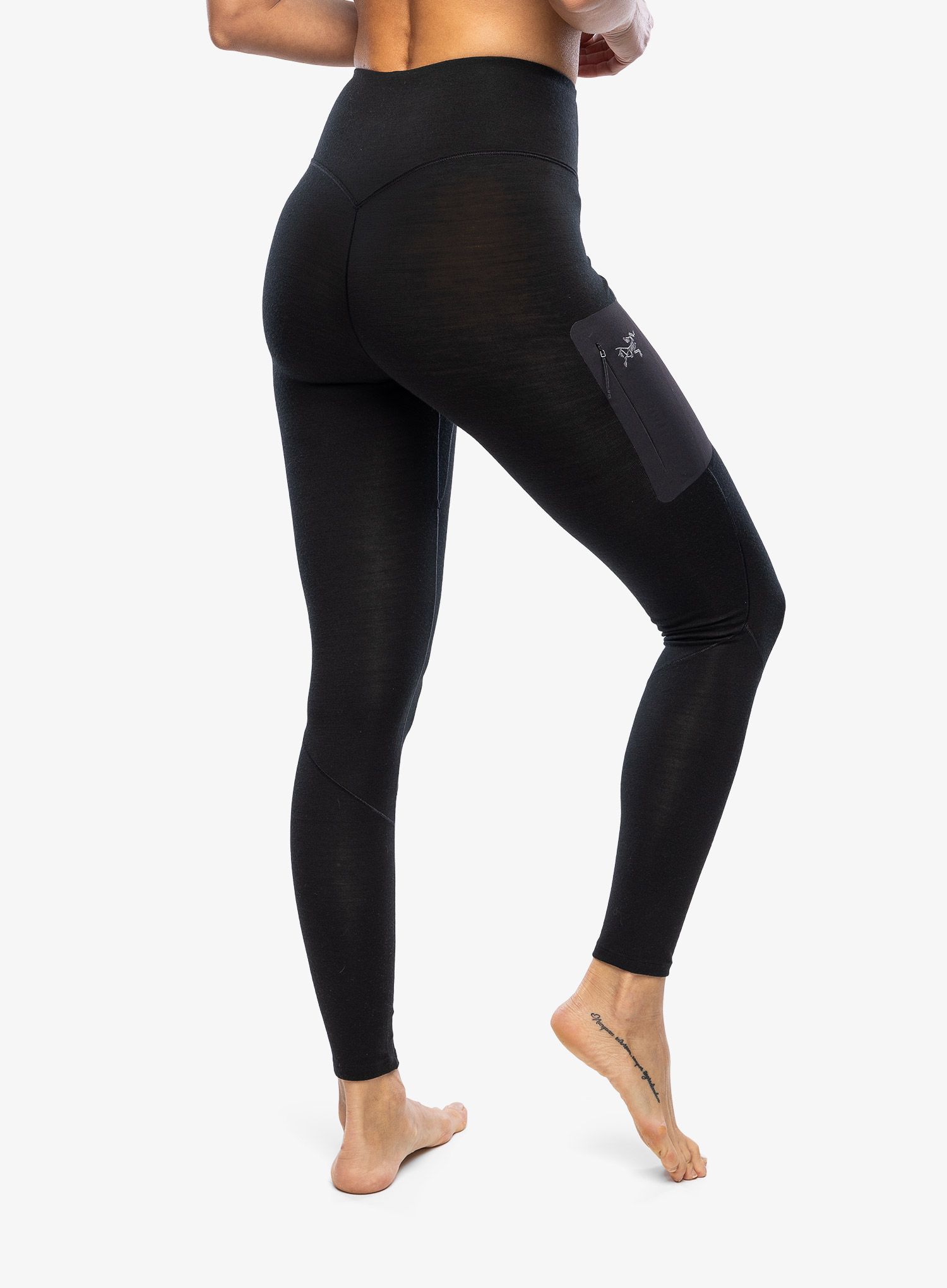 Ženske termo pajkice Arcteryx Rho Wool Bottom - black