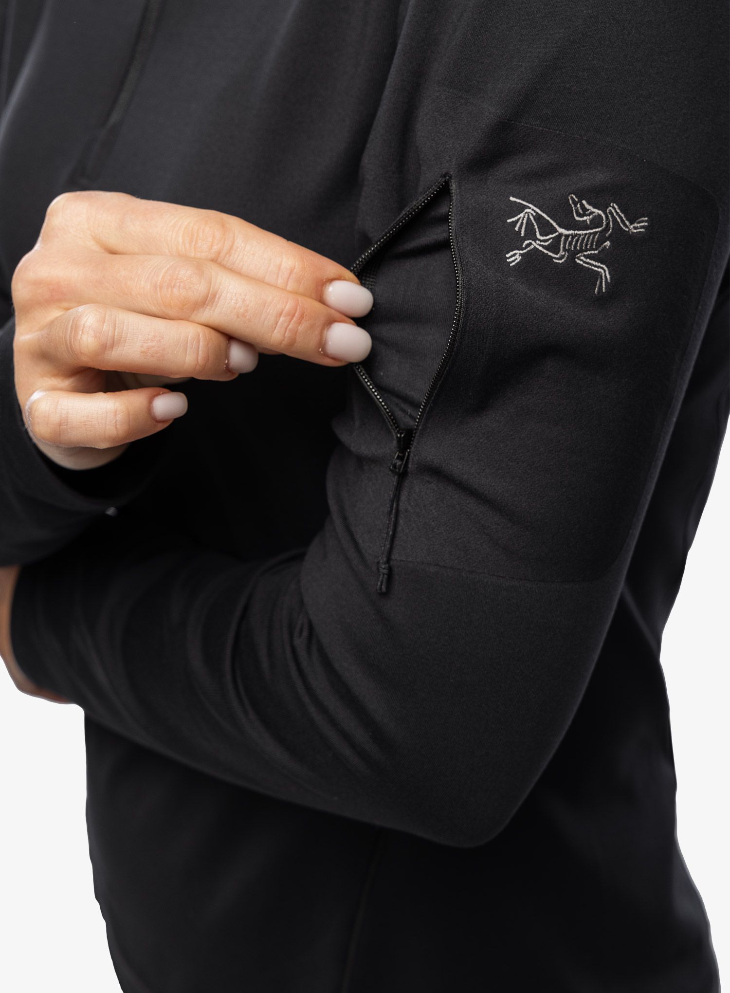 Ženska termo flis jopa Arcteryx Rho Zip Neck - black