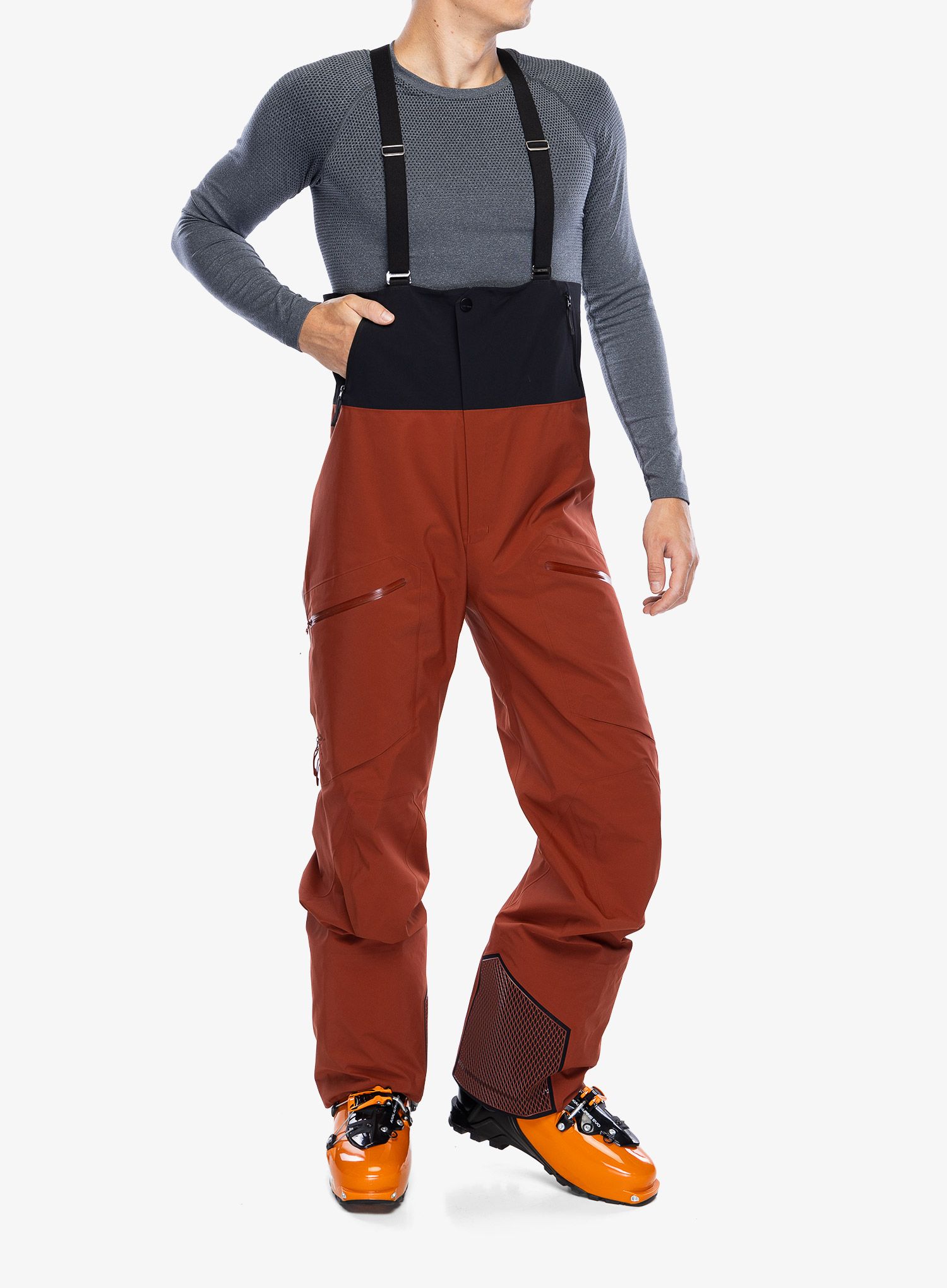 Hlače za turno smučanje Arcteryx Rush Bib Pant - sequoia