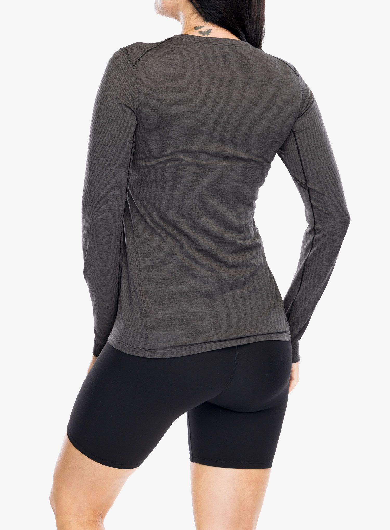 Ženska tekaška jopica Arcteryx Taema Crew Neck Shirt LS - black heather