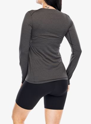 Ženska tekaška jopica Arcteryx Taema Crew Neck Shirt LS - black heather