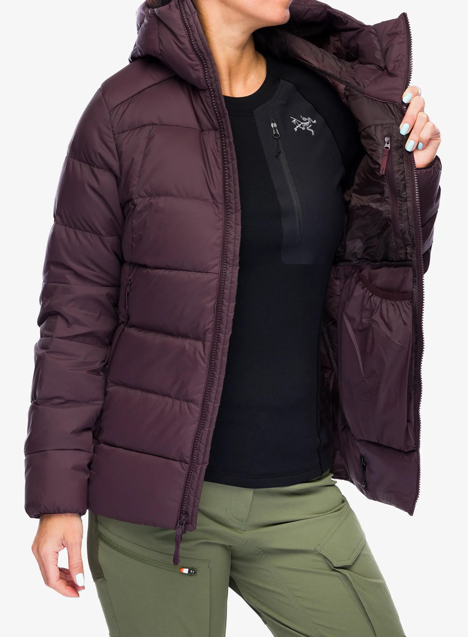 Ženska puhovka Arcteryx Thorium Hoody - phantasm