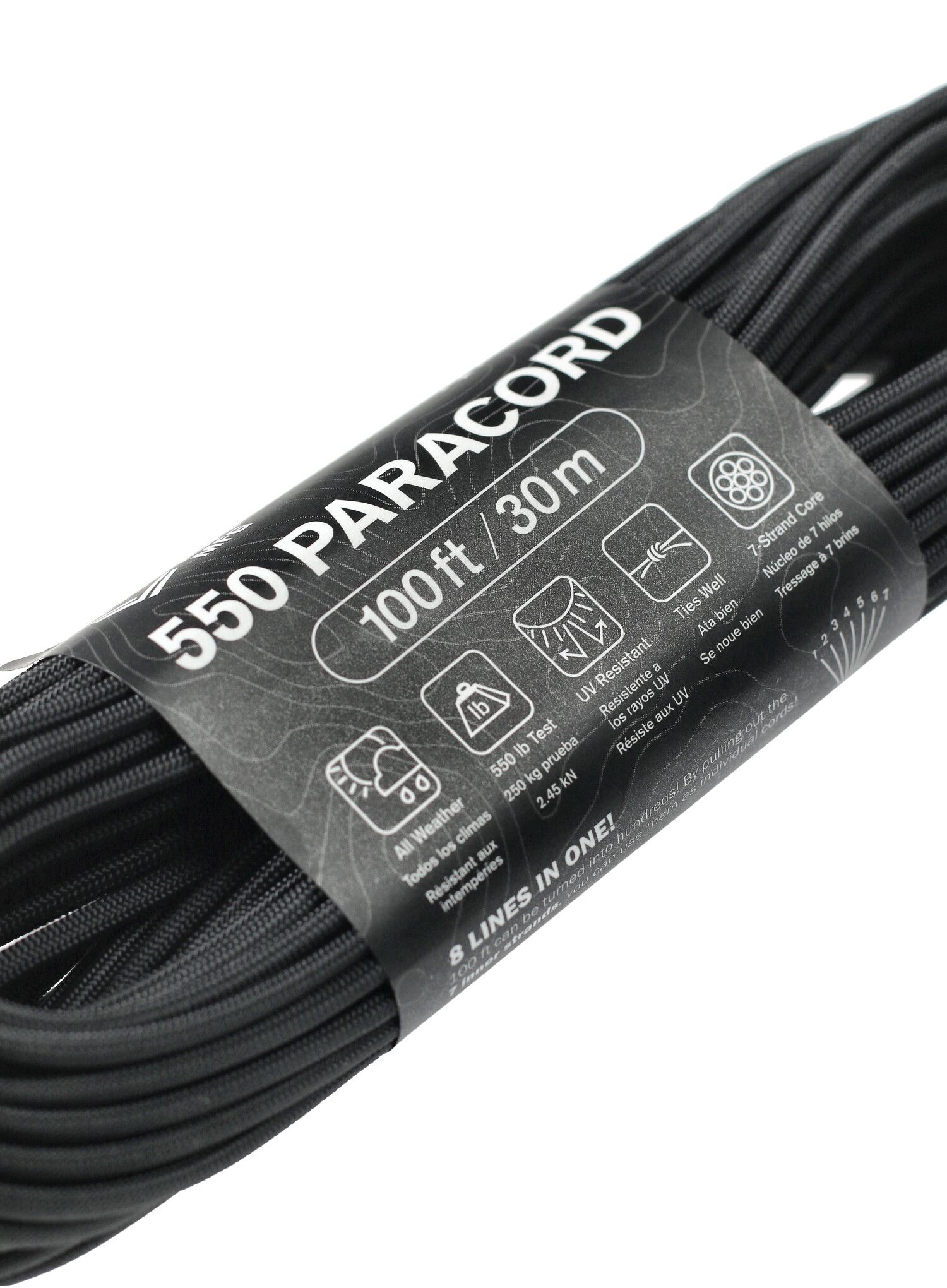Pomožna vrv Atwood Rope MFG 550 Paracord 30 m - black
