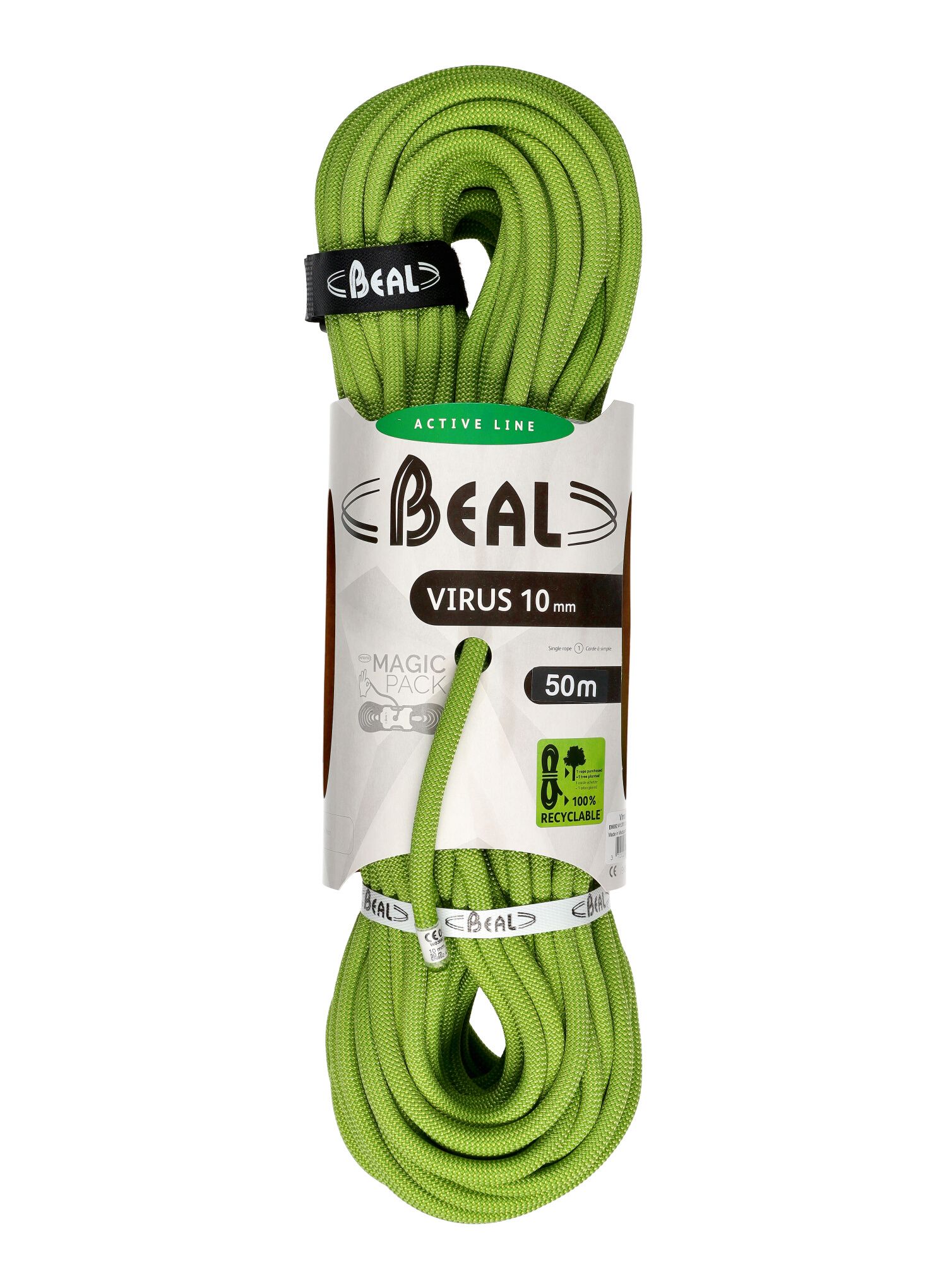 Plezalna vrv Beal Virus 10 mm 50 m - solid green