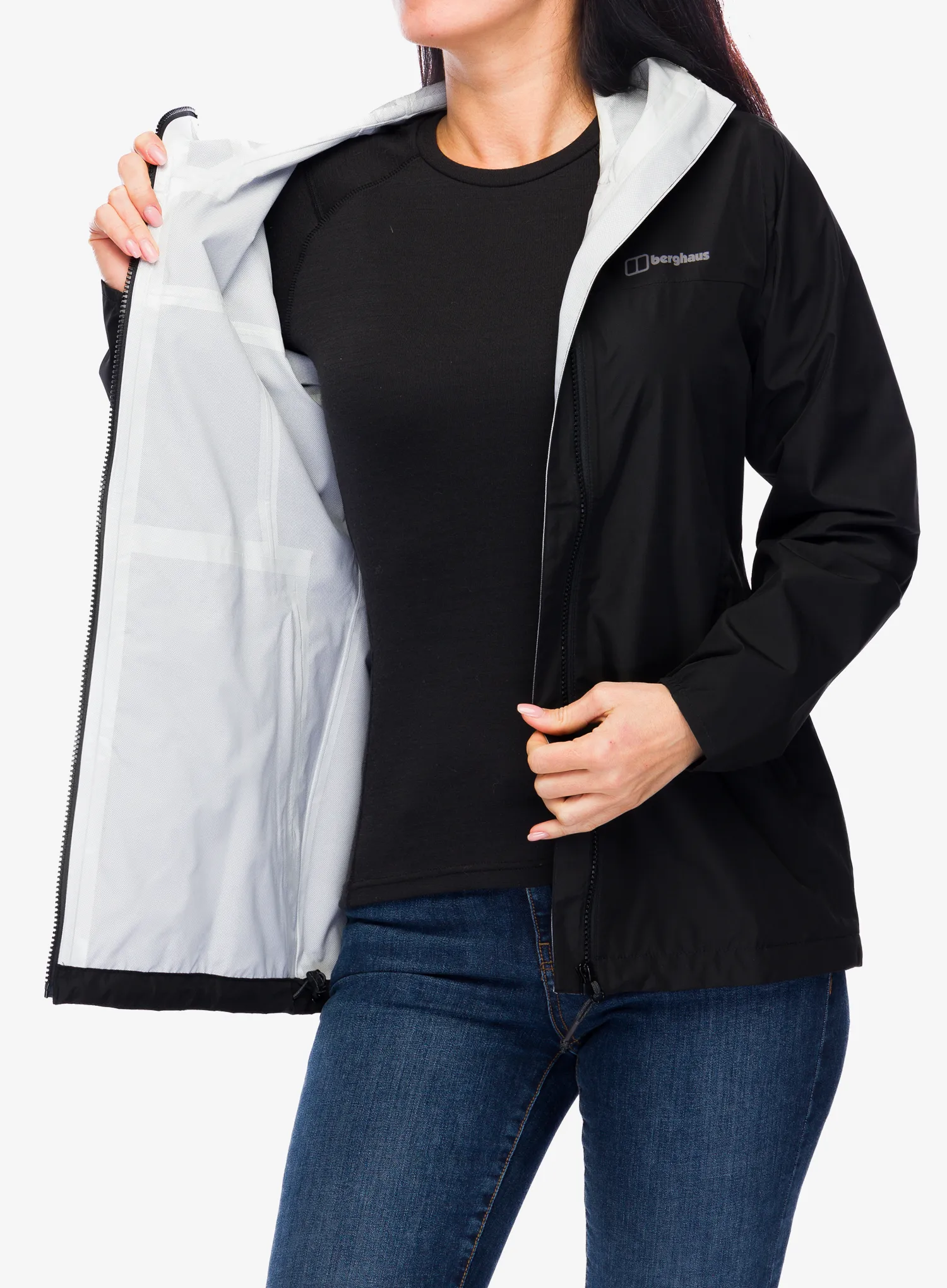 Ženska nepremočljiva jakna Berghaus Deluge Pro 3.0 Jacket - black/black