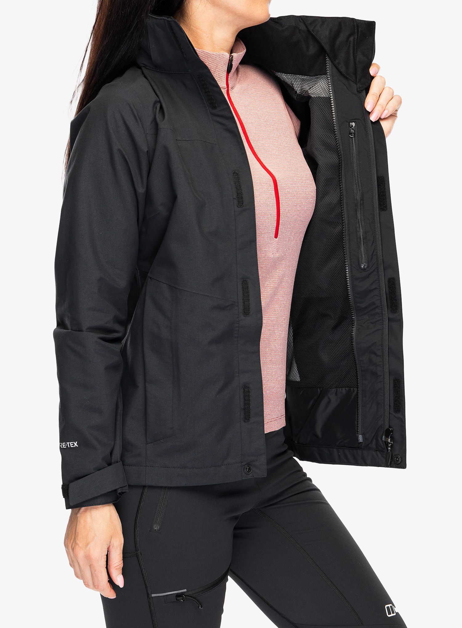 Ženska hardshell jakna Berghaus Hillwalker InterActive Shell - black/black
