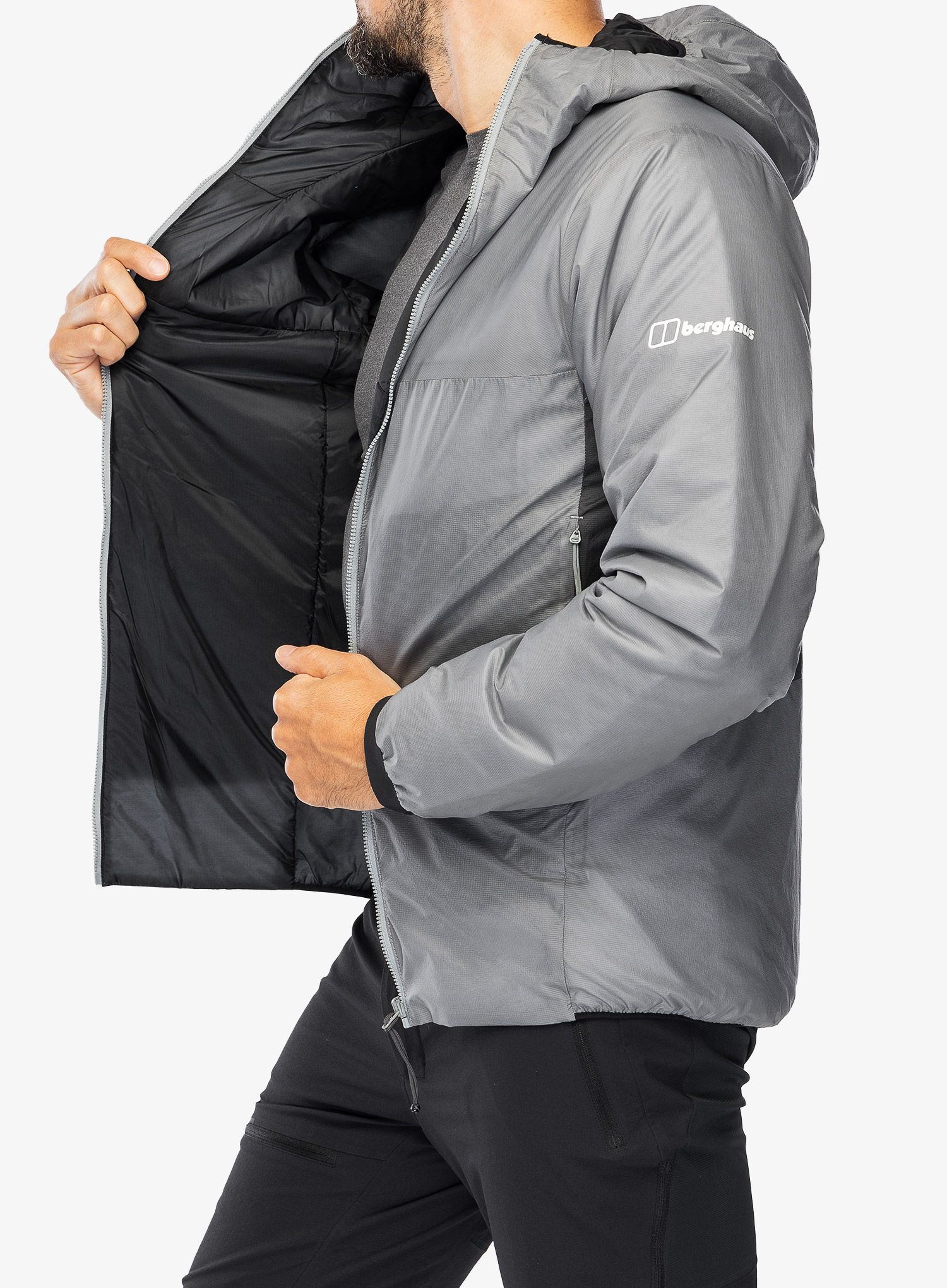 Sintetična jakna Berghaus MTN Arete LB Synthetic Hoody - monument/grey pinstripe