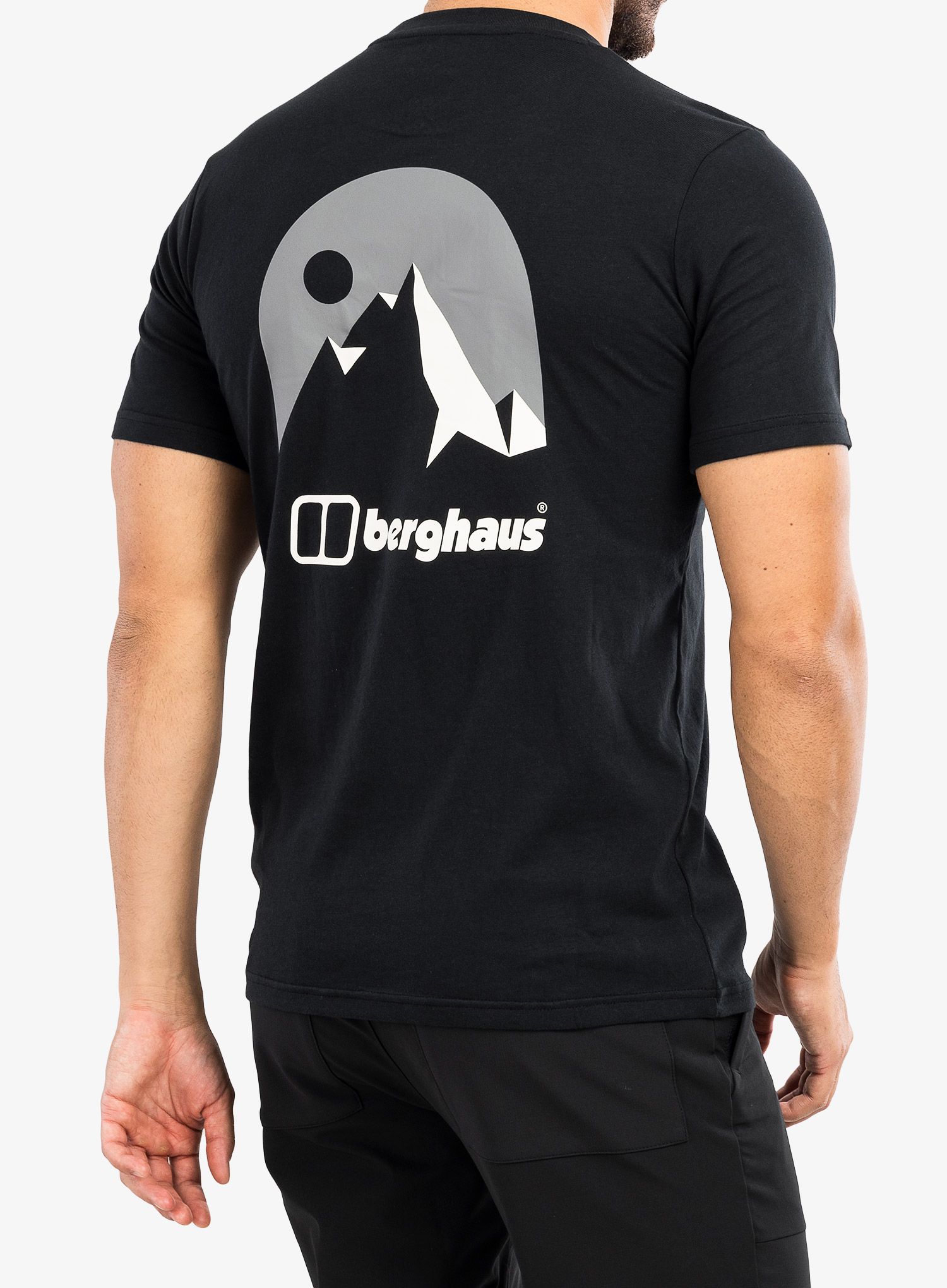 Majica s potiskom Berghaus Mont Blanc MTN SS Tee - am black/black