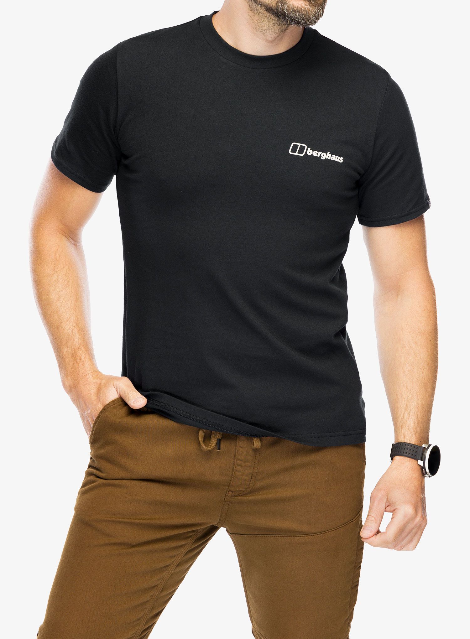 Bombažna majica Berghaus Mtn Silhouette SS Tee - black/black