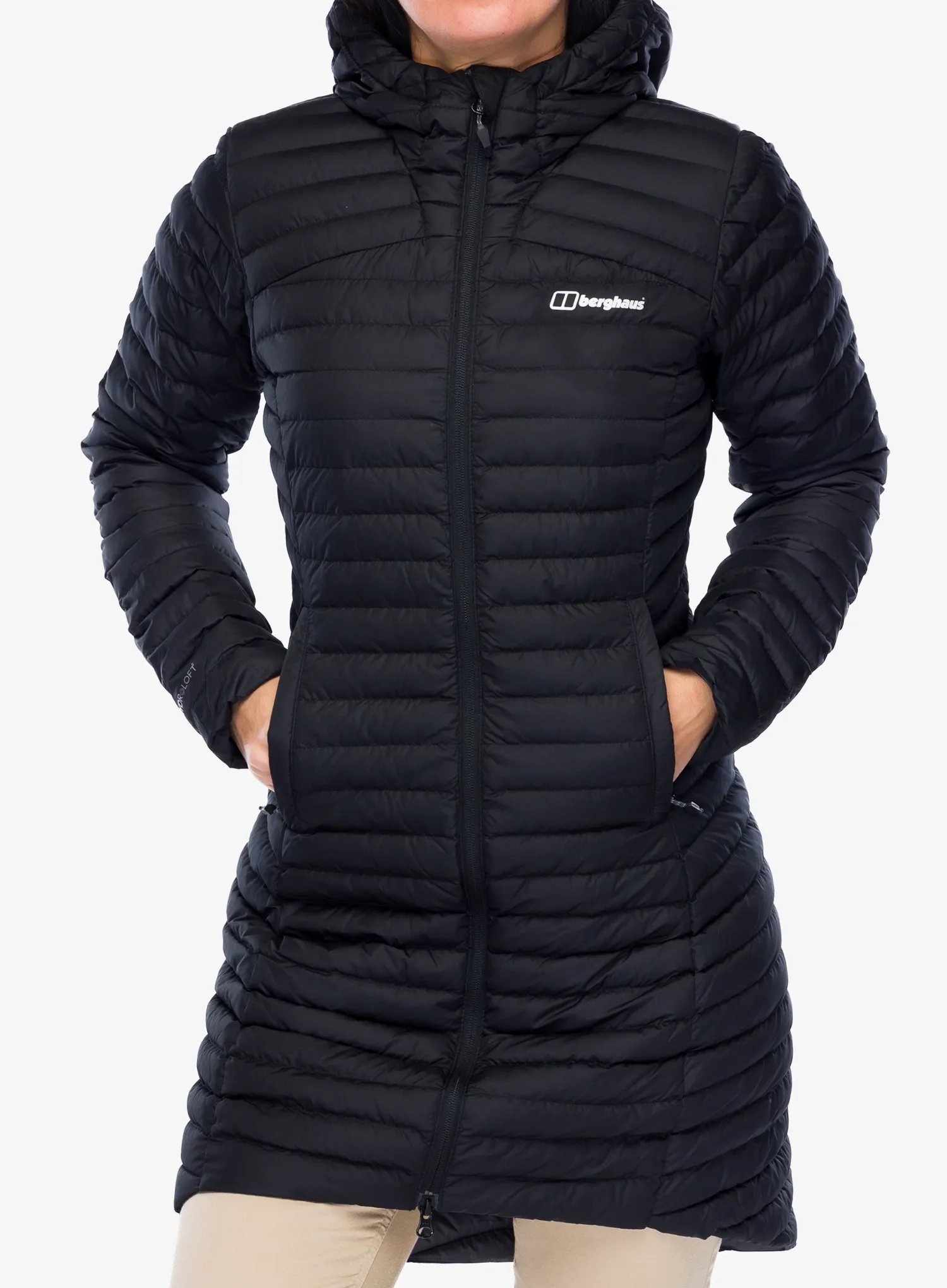 Ženski plašč Berghaus Nula Micro Long Jacket - black/black