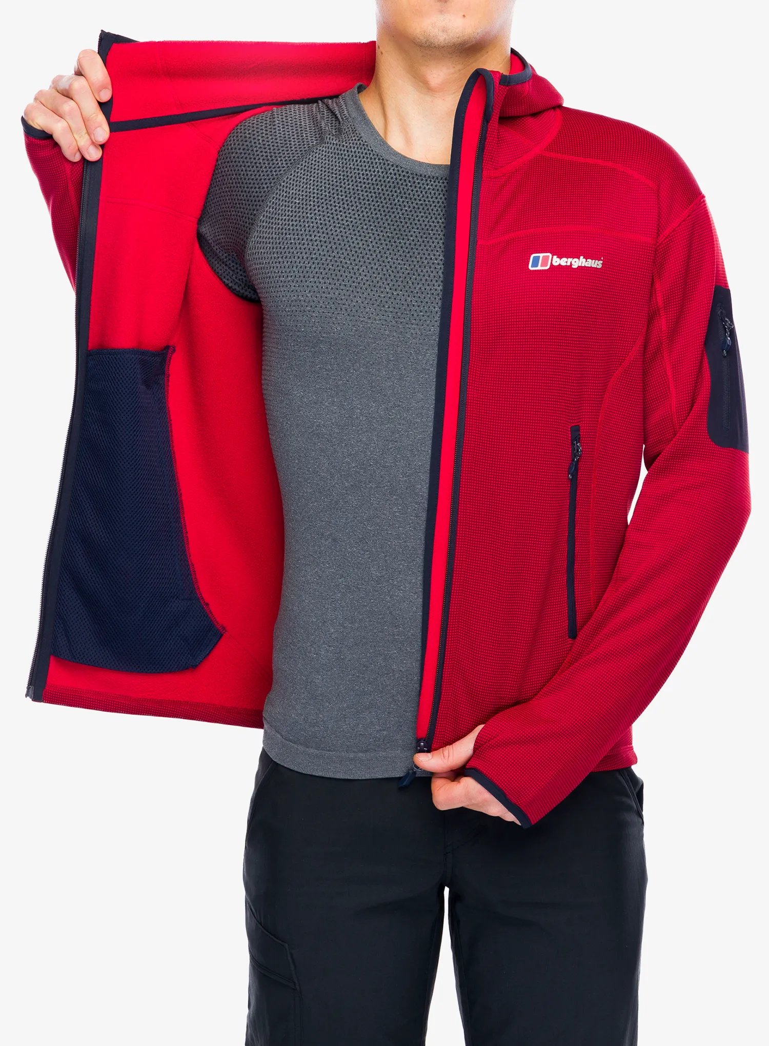 Flis Berghaus Pravitale MTN 2.0 Hooded Jacket - urb red dahlia/hauterd/nghtsky