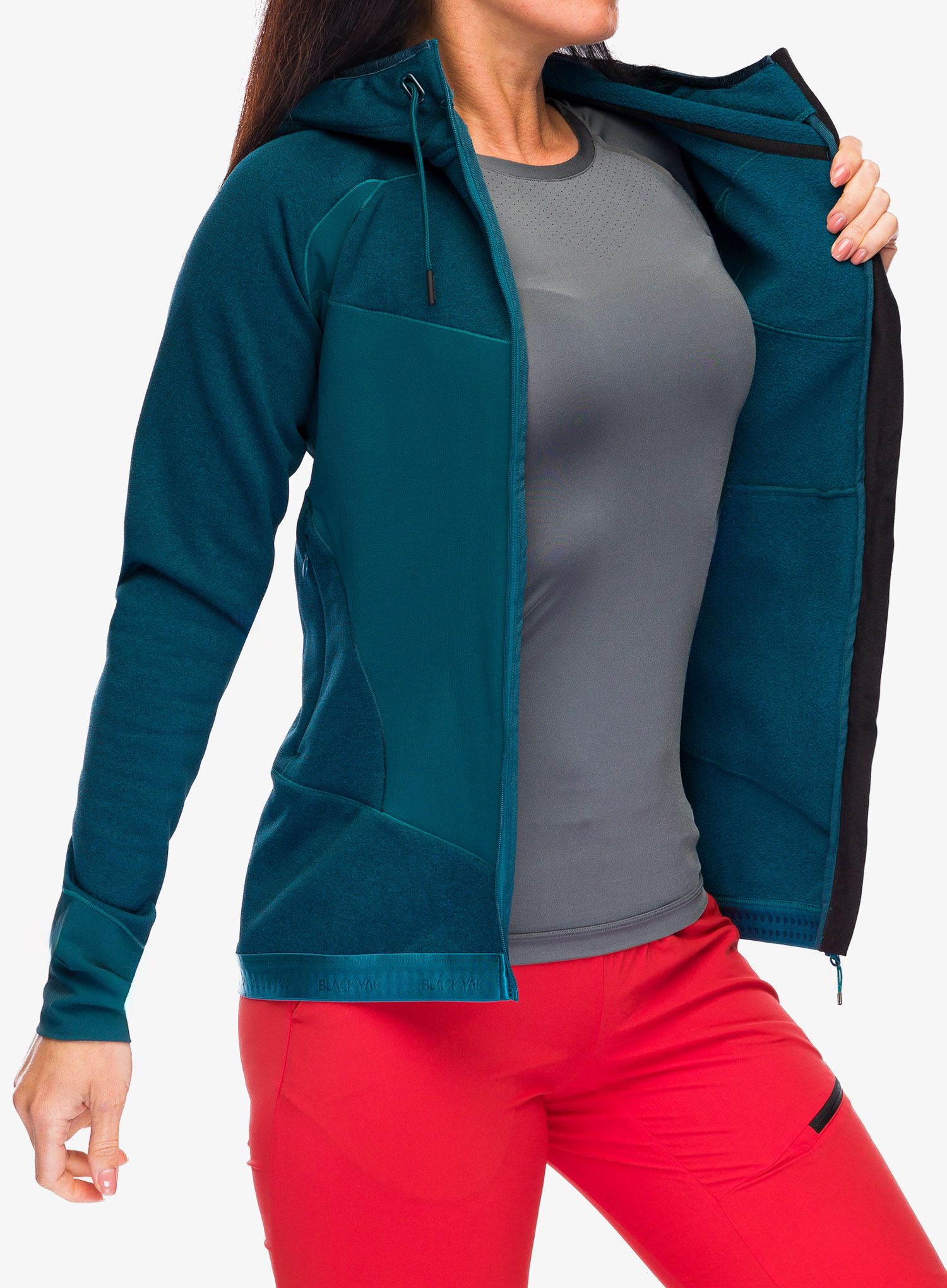 Ženska jopa s kapuco BlackYak Betizu Hoody - blue coral