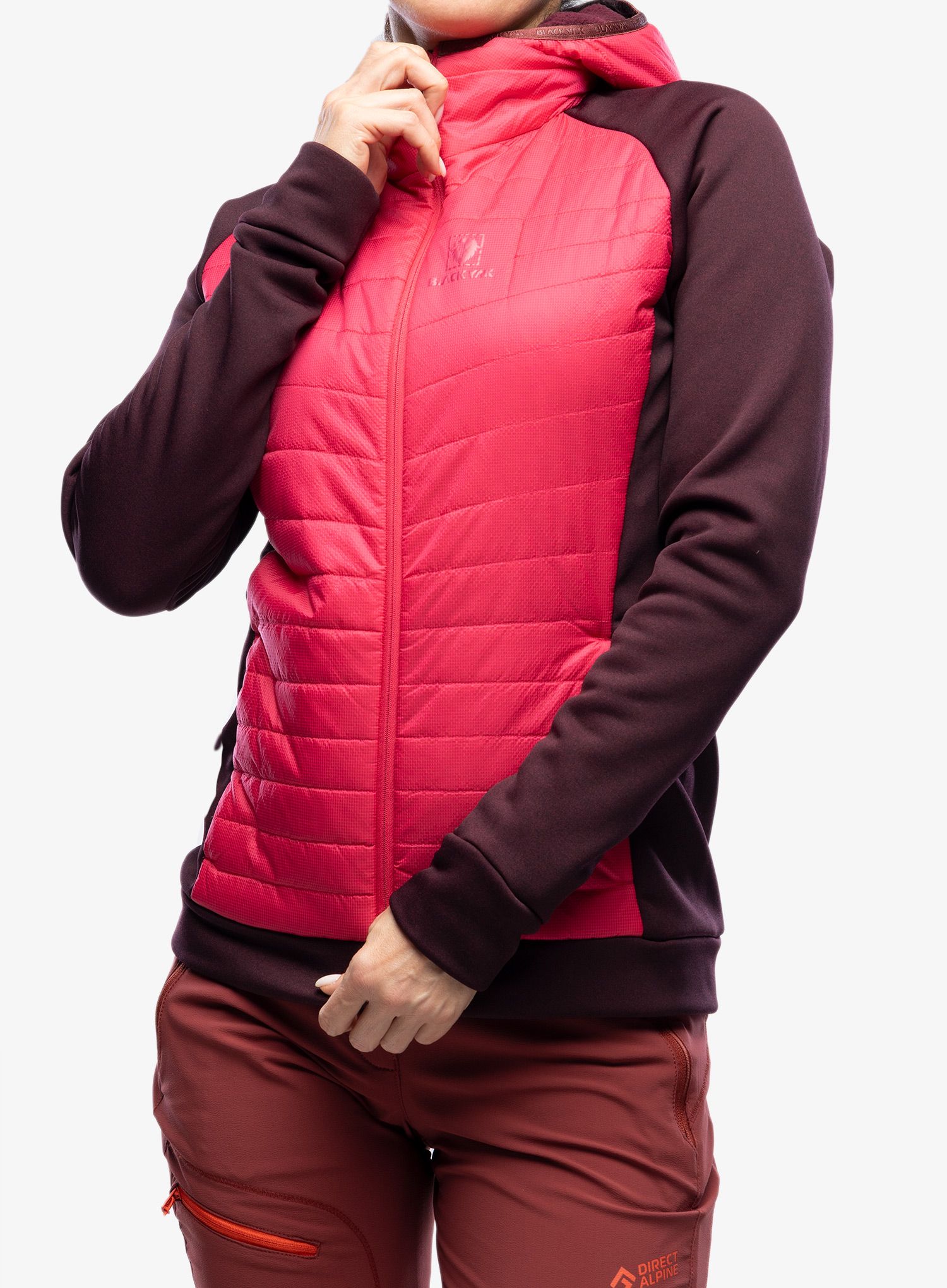 Ženska hibridna jakna BlackYak Burlina Hoody - love potion