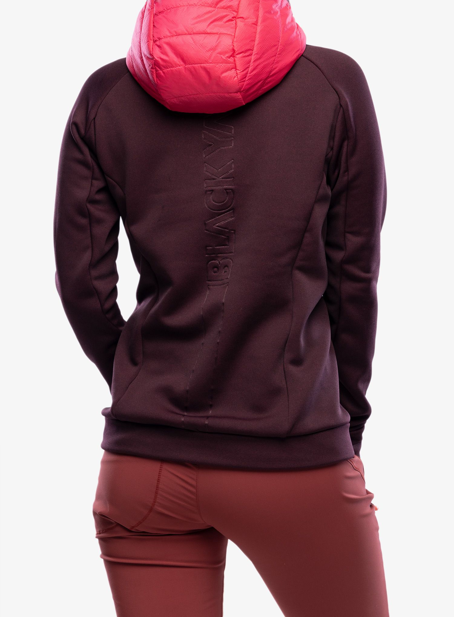 Ženska hibridna jakna BlackYak Burlina Hoody - love potion