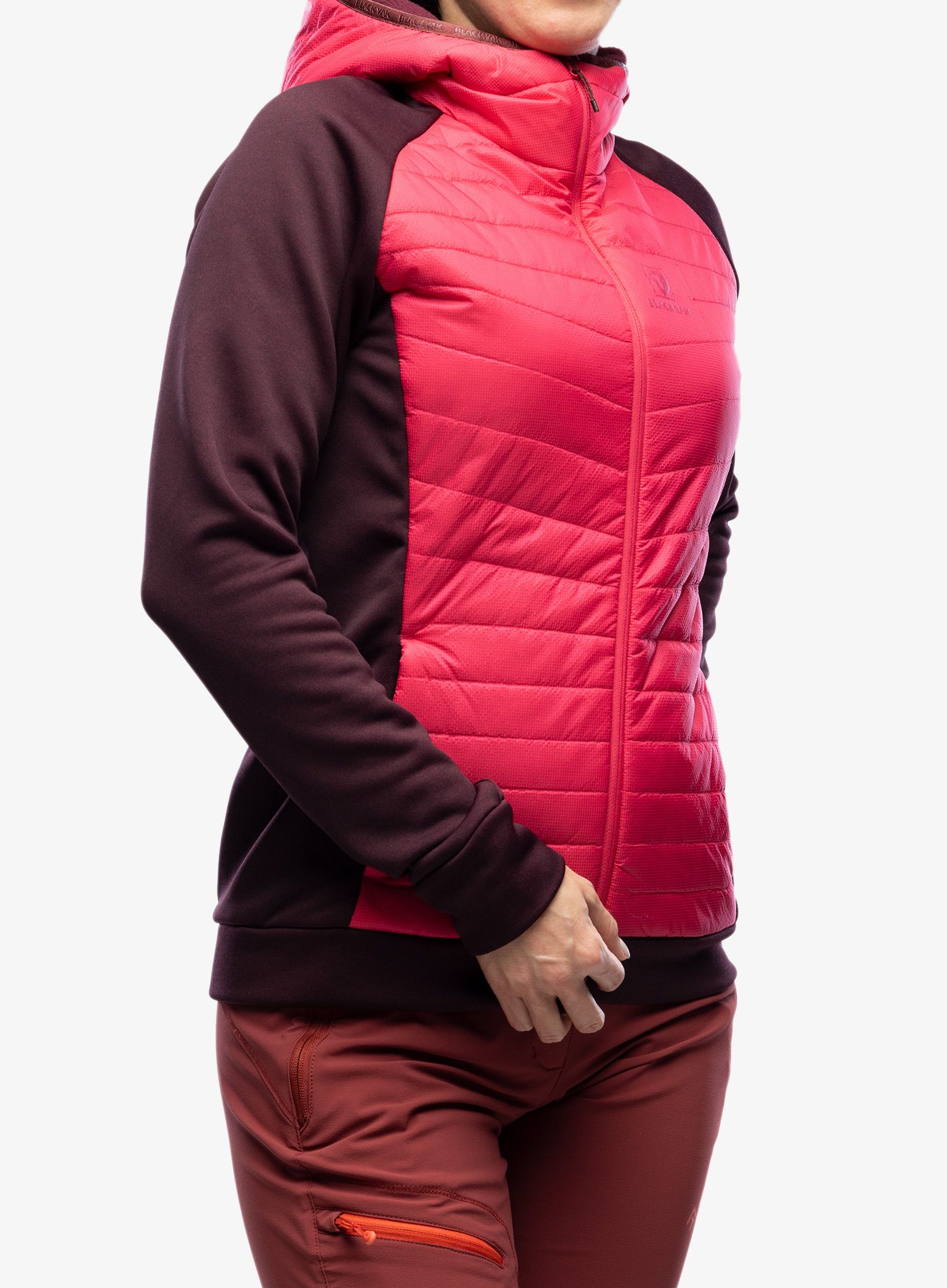 Ženska hibridna jakna BlackYak Burlina Hoody - love potion