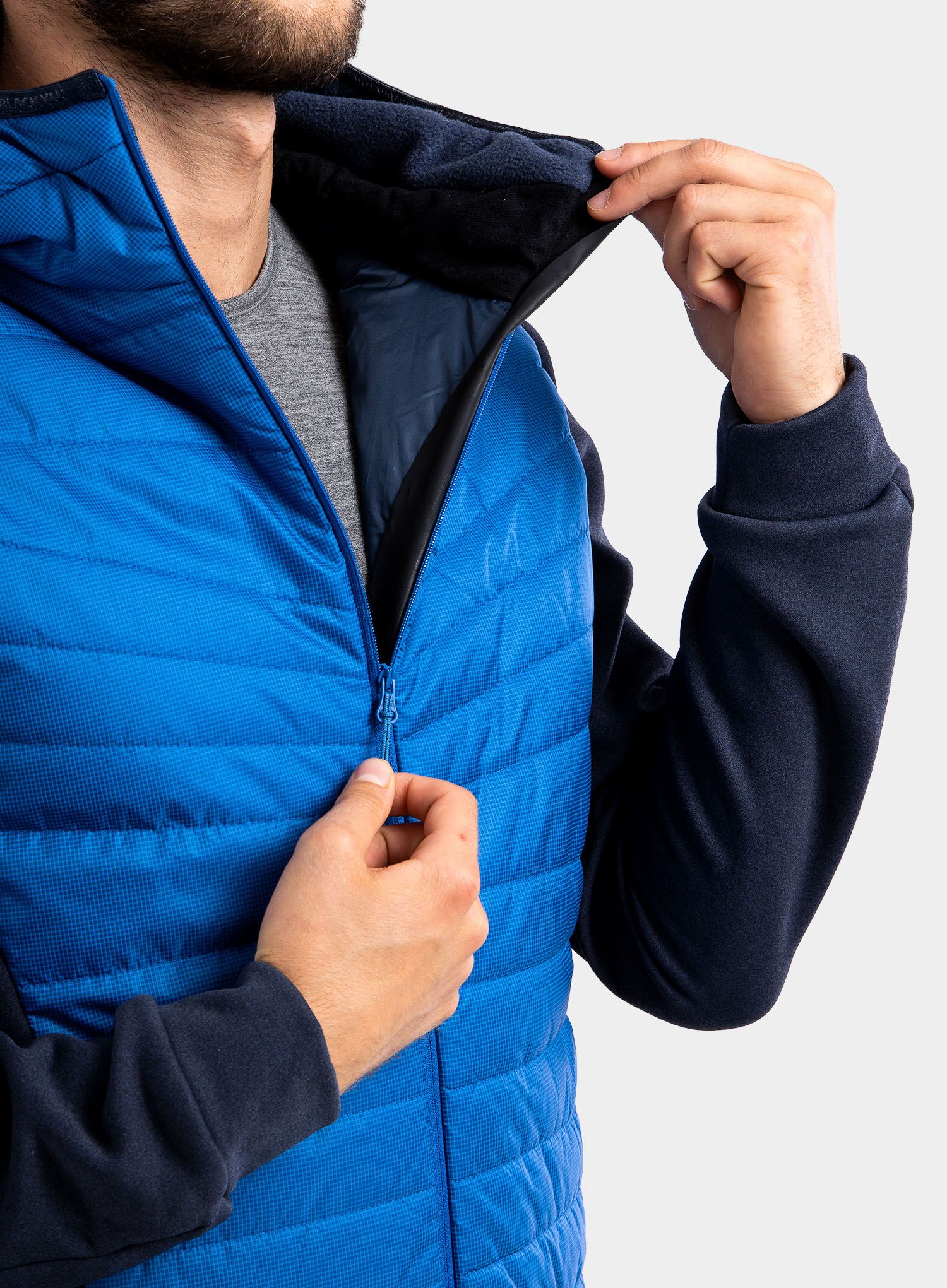 Hibridna jakna BlackYak Burlina Hoody - snorkel blue