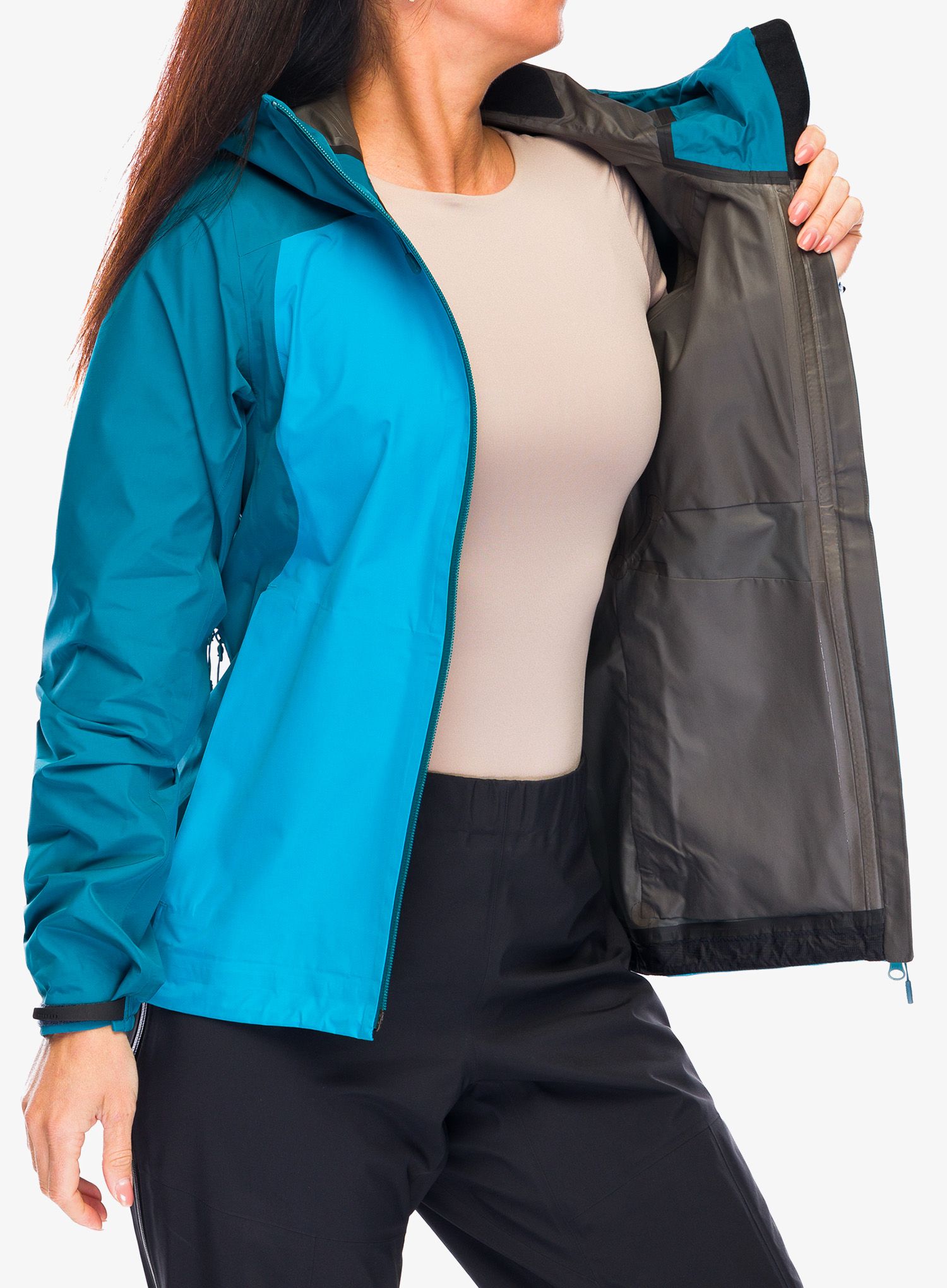 Ženska nepremočljiva jakna BlackYak Zebu Jacket - caribbean sea