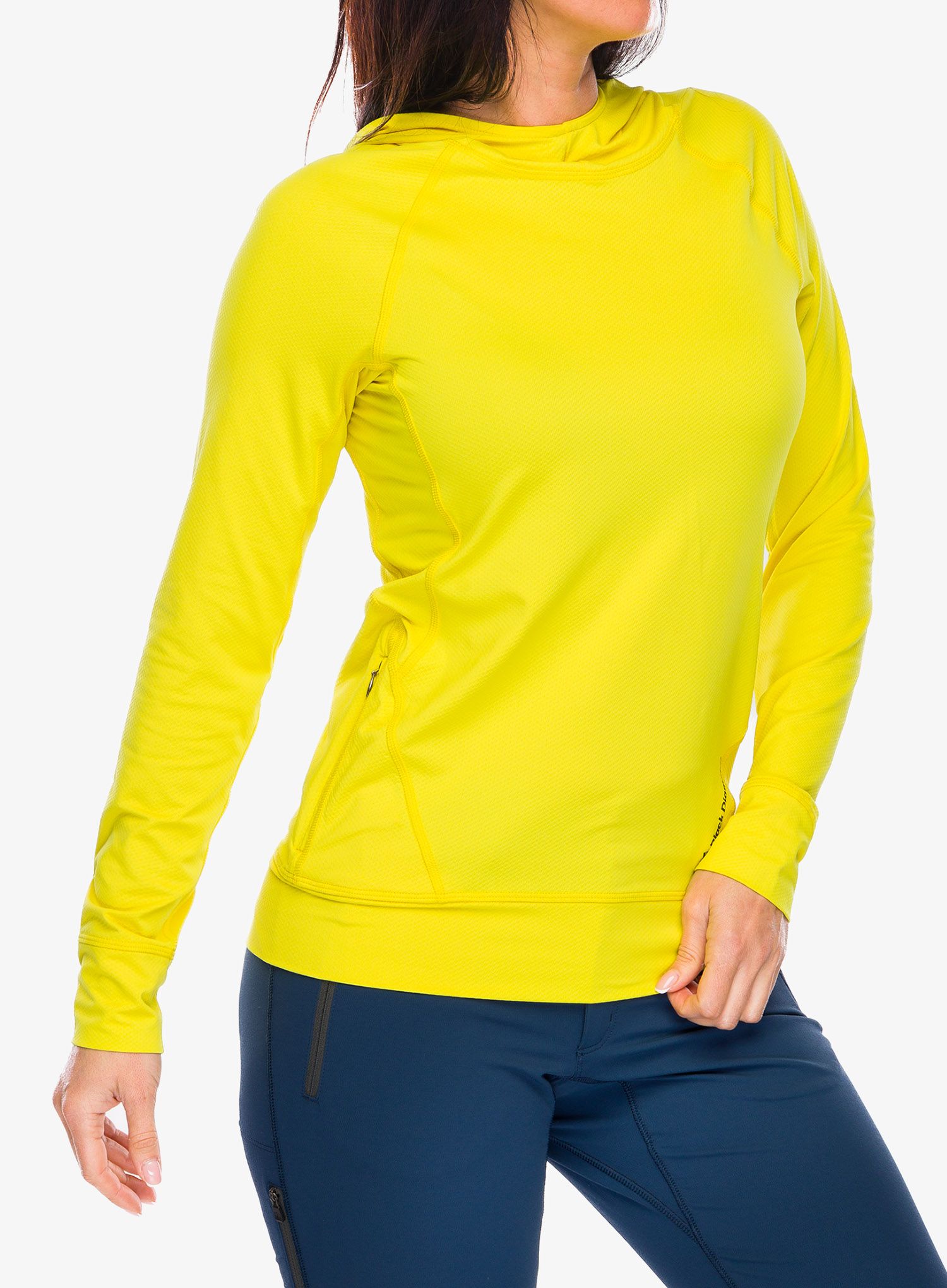 Ženska jopa s kapuco Black Diamond Alpenglow Hoody - clean yellow