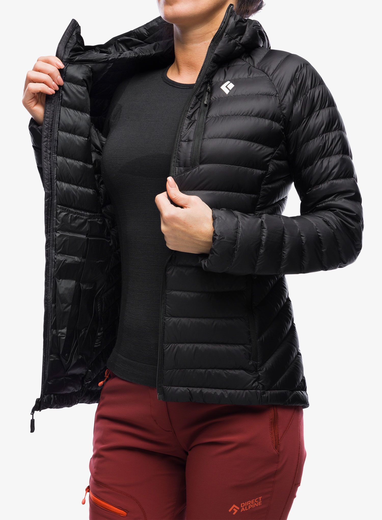 Ženska puhovka Black Diamond Approach Down Hoody - black/black