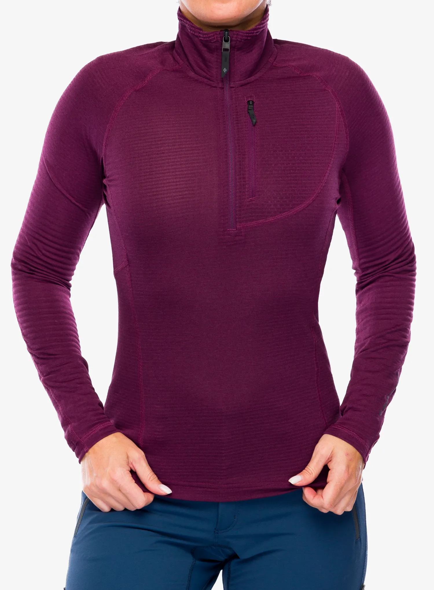Ženska termo flis jopa Black Diamond Coefficient LT Quarter Zip Pullover - blackberry