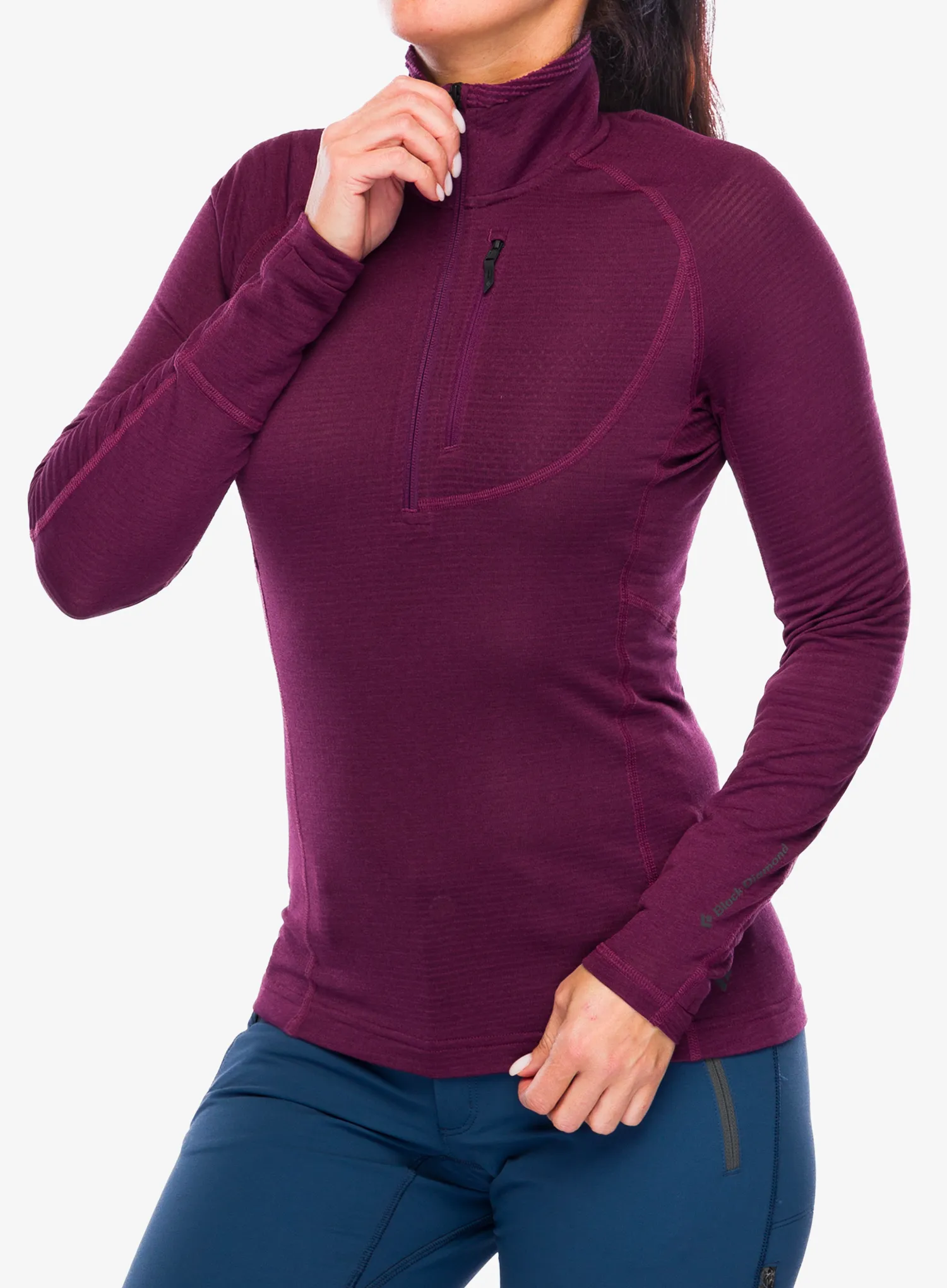 Ženska termo flis jopa Black Diamond Coefficient LT Quarter Zip Pullover - blackberry