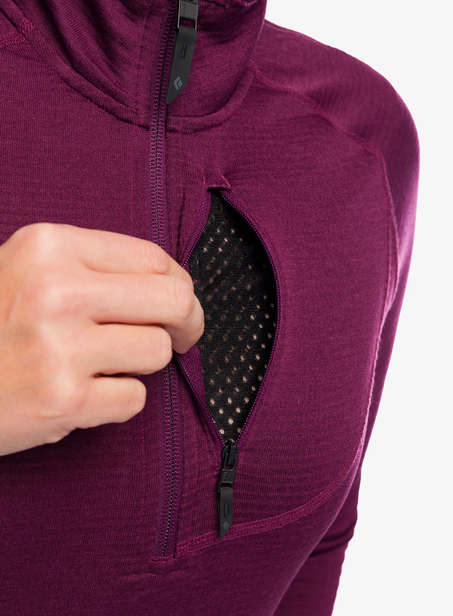 Ženska termo flis jopa Black Diamond Coefficient LT Quarter Zip Pullover - blackberry