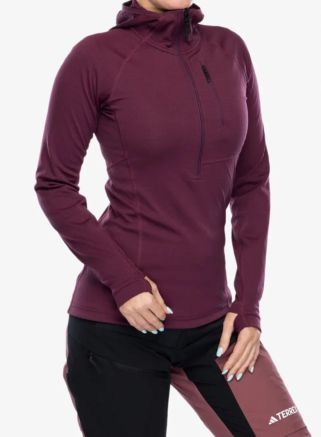 Ženska jopa s kapuco Black Diamond Coefficient QZ Hoody - blackberry