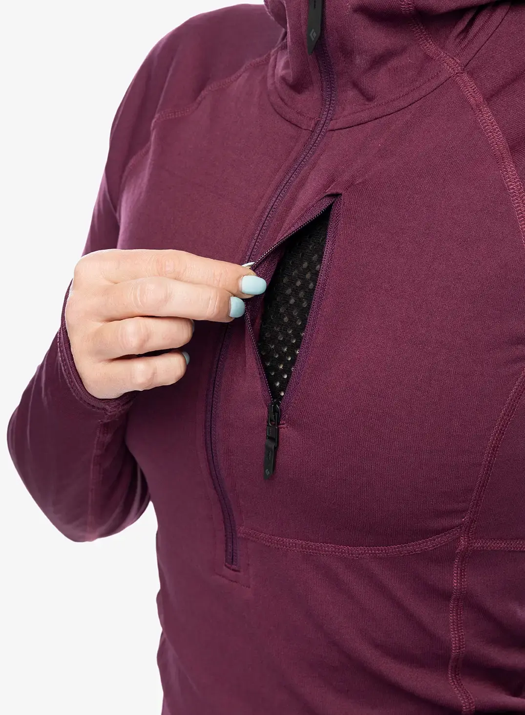 Ženska jopa s kapuco Black Diamond Coefficient QZ Hoody - blackberry