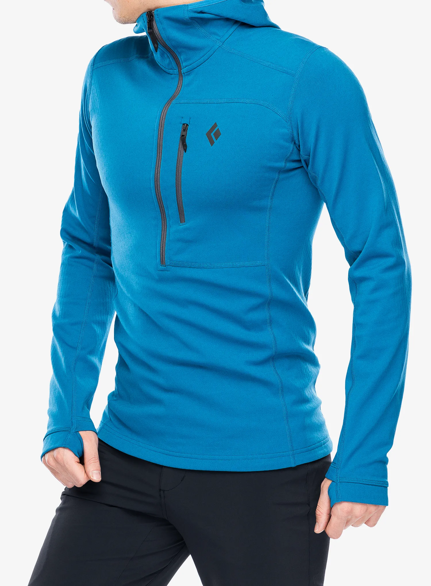 Flis Black Diamond Coefficient QZ Hoody - kingfisher