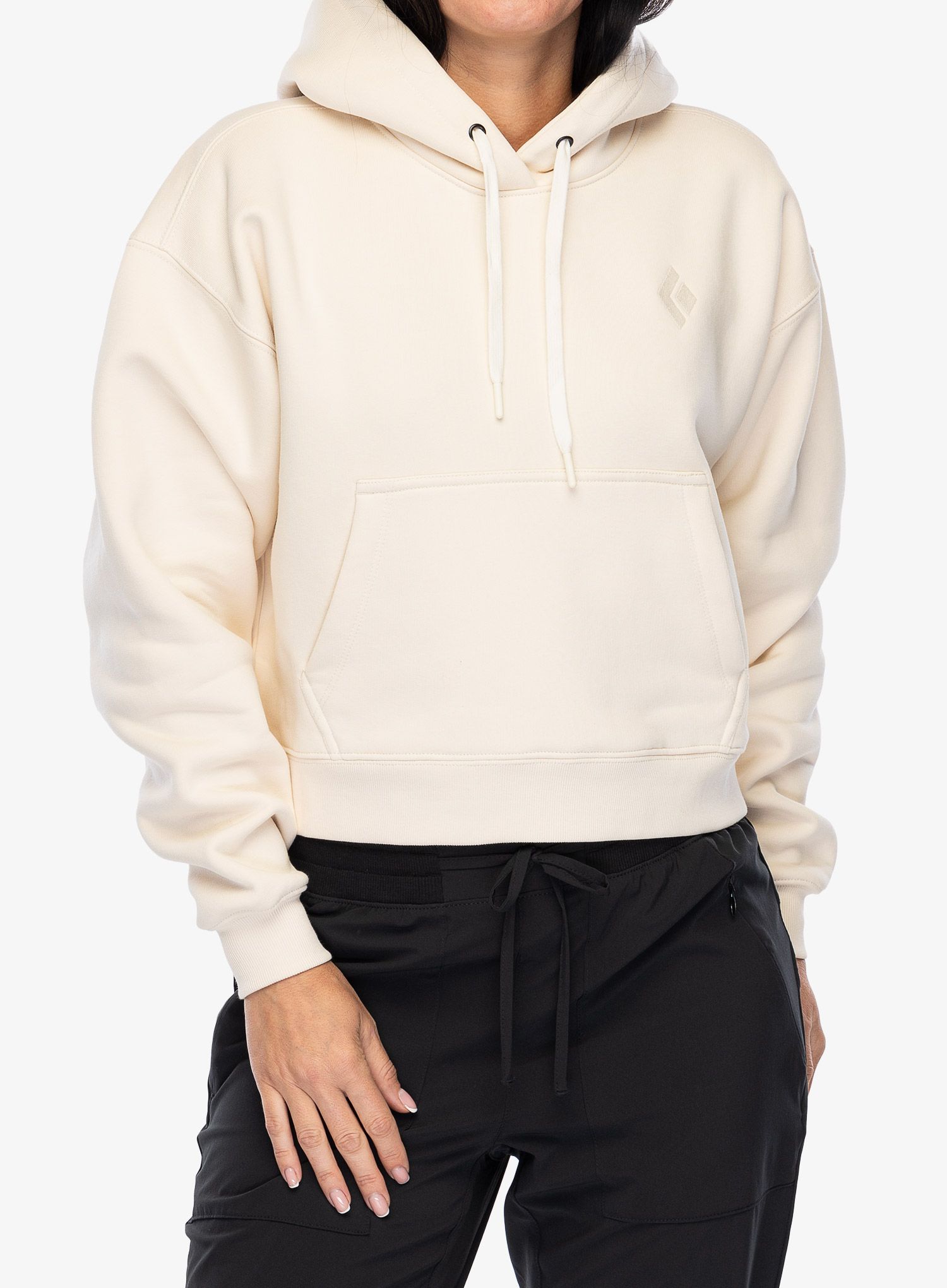 Ženska jopa s kapuco Black Diamond Crop Pullover Hoody - off white