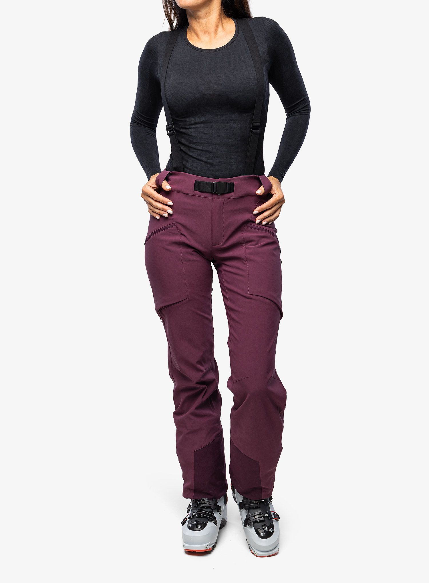 Ženske hlače za turno smučanje Black Diamond Dawn Patrol Pants - blackberry