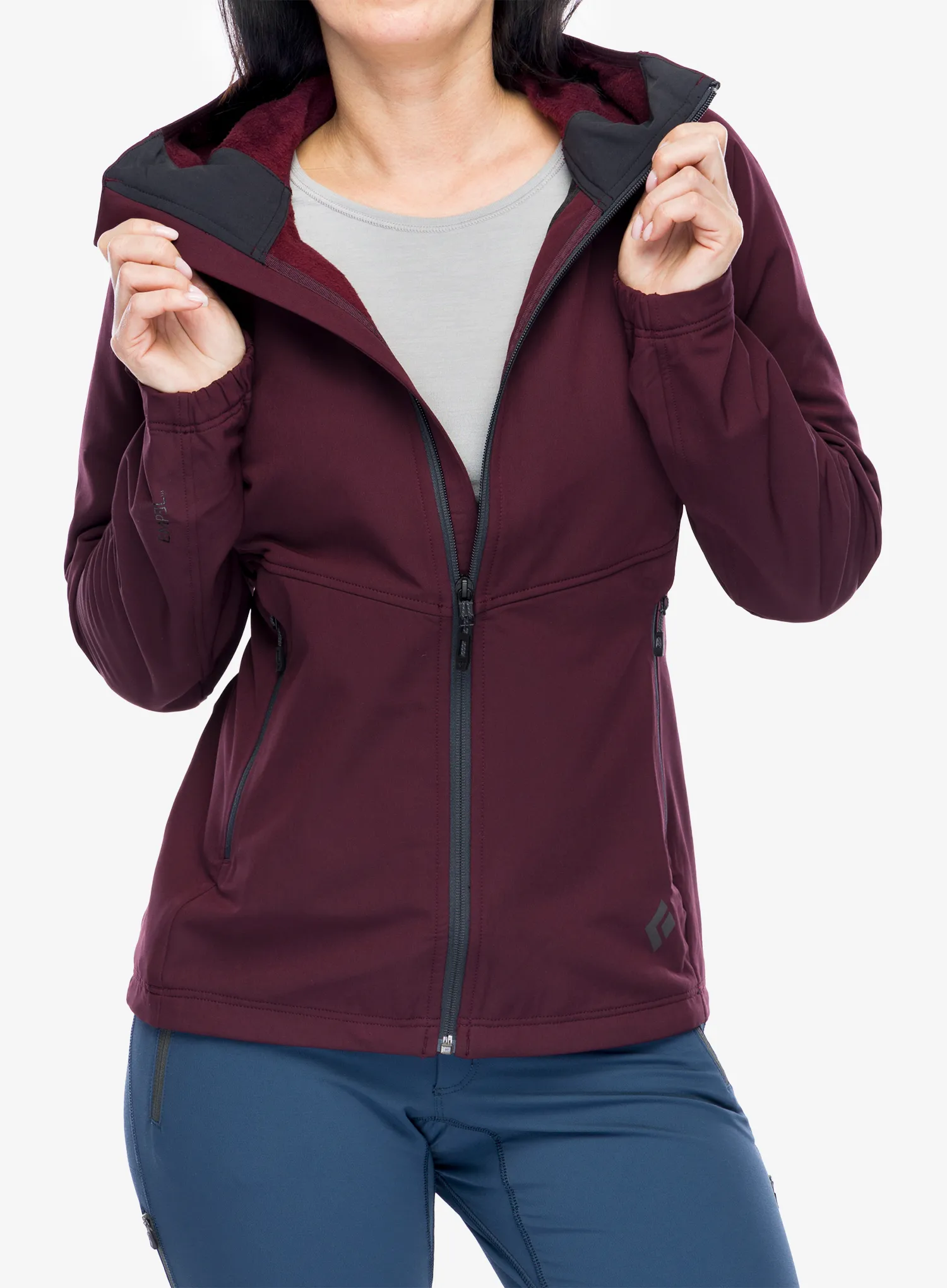 Ženska softshell jakna Black Diamond Element Hoody - bordeaux