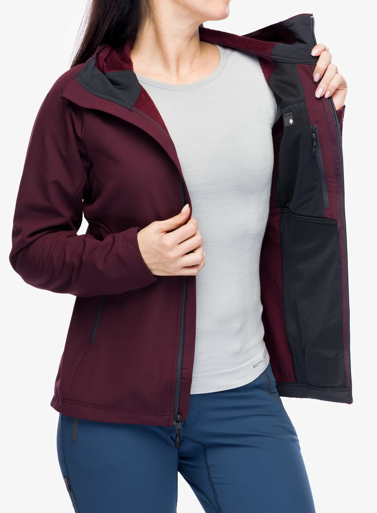 Ženska softshell jakna Black Diamond Element Hoody - bordeaux