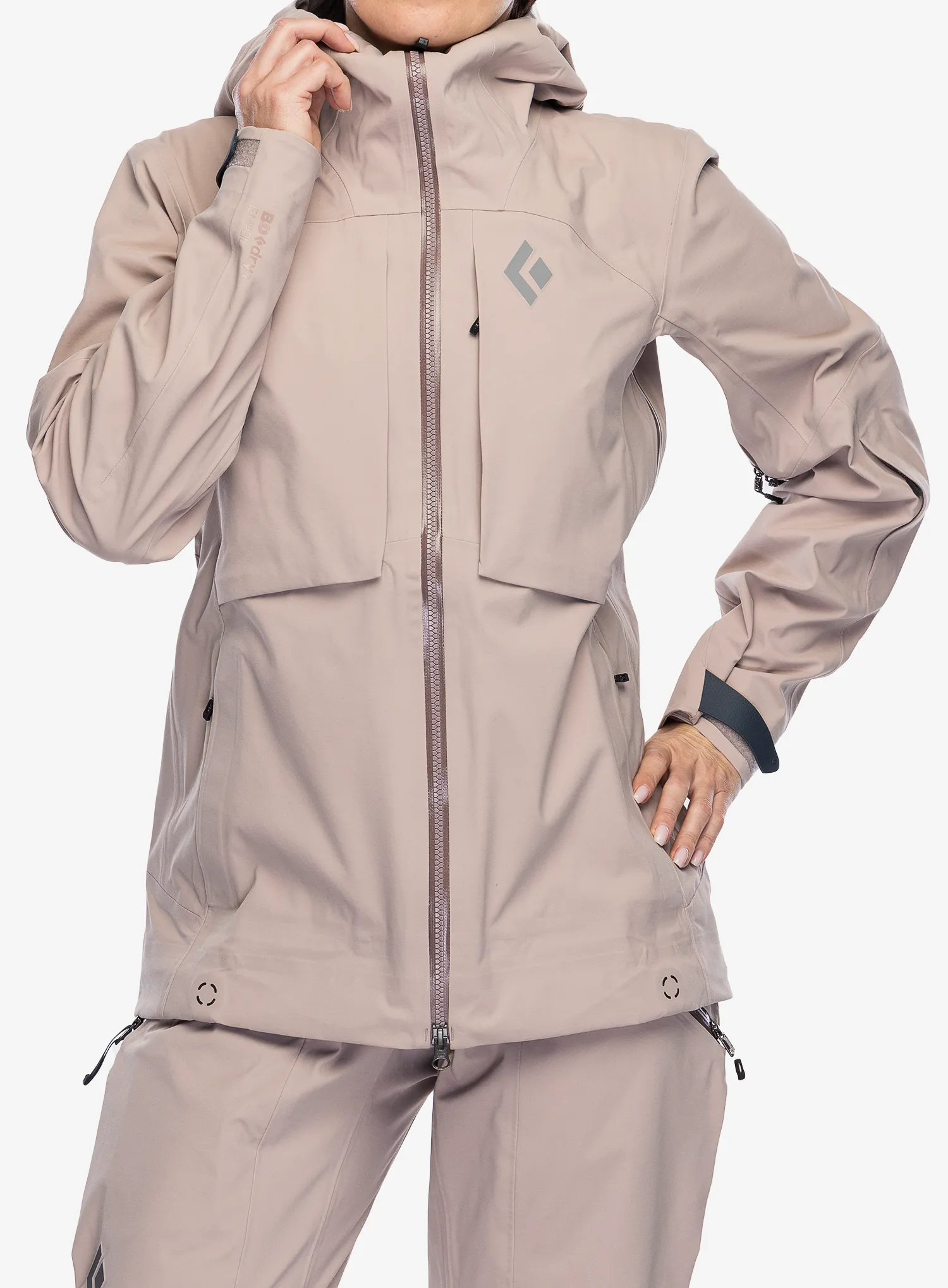 Ženska smučarska jakna Black Diamond Factor Shell - pale mauve