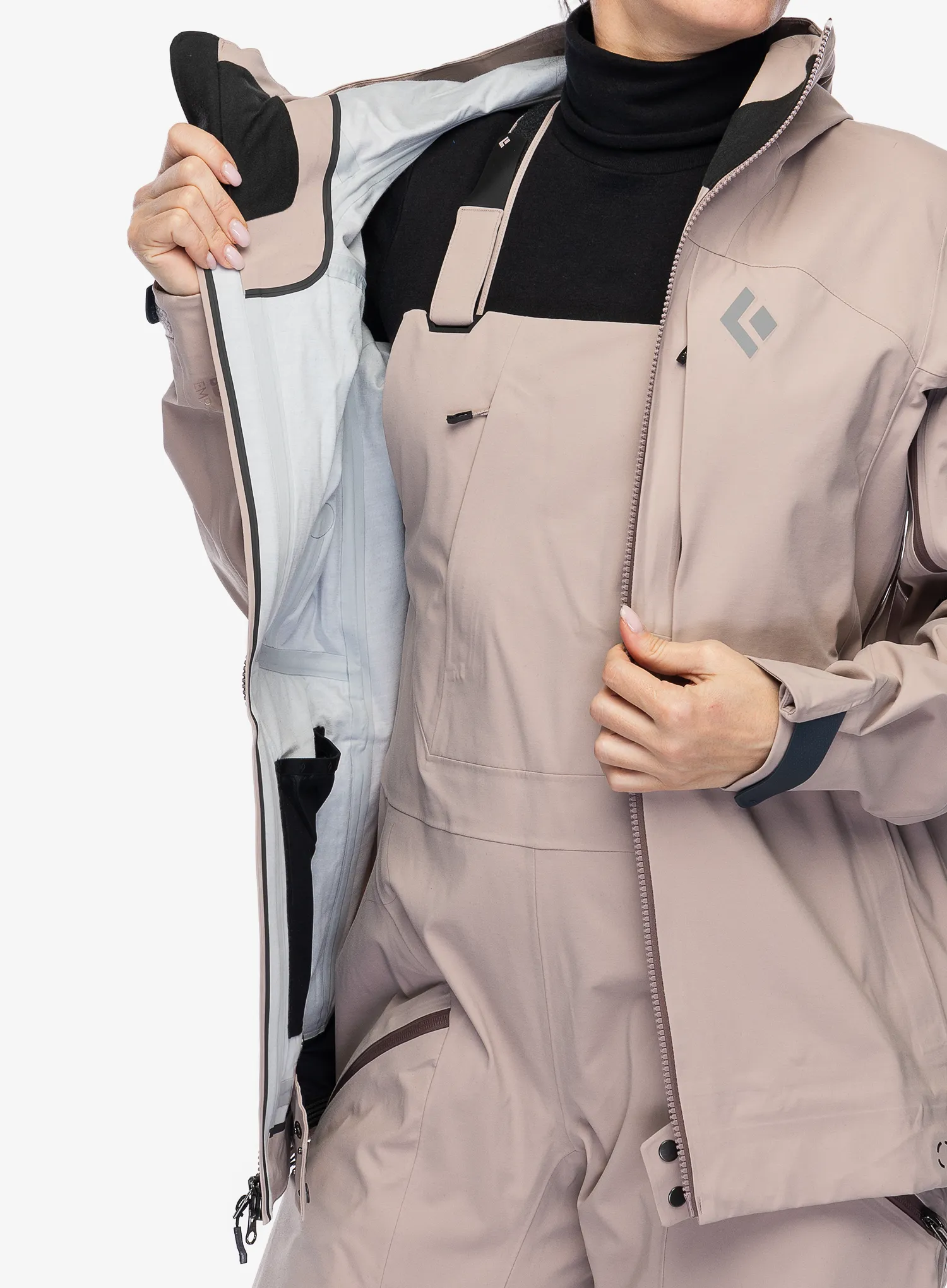Ženska smučarska jakna Black Diamond Factor Shell - pale mauve