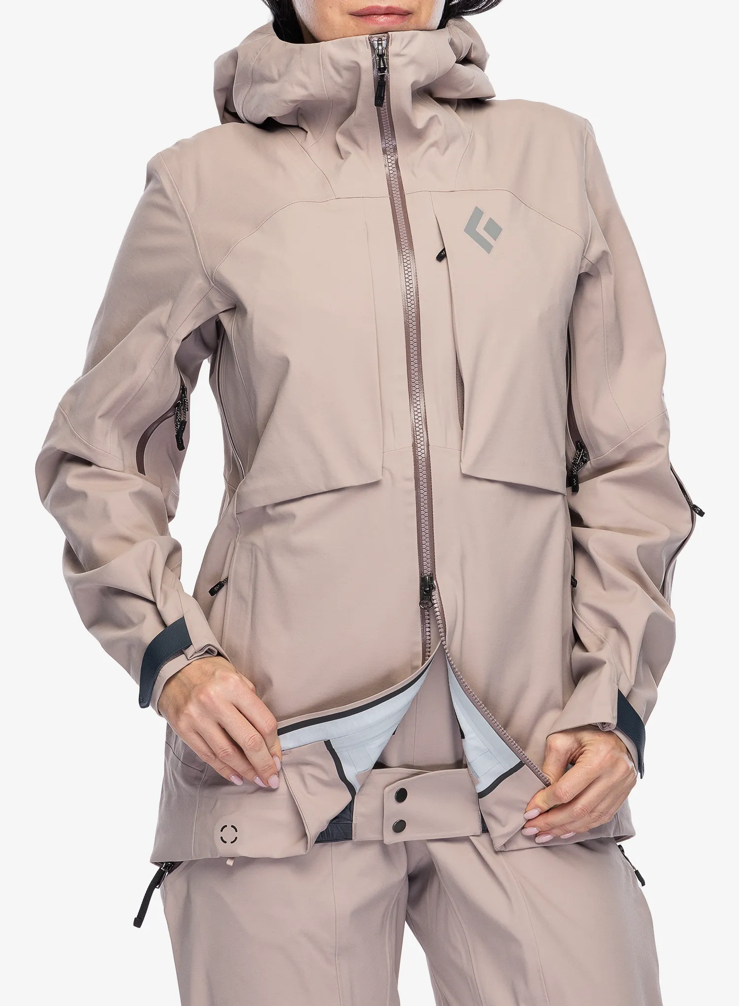 Ženska smučarska jakna Black Diamond Factor Shell - pale mauve