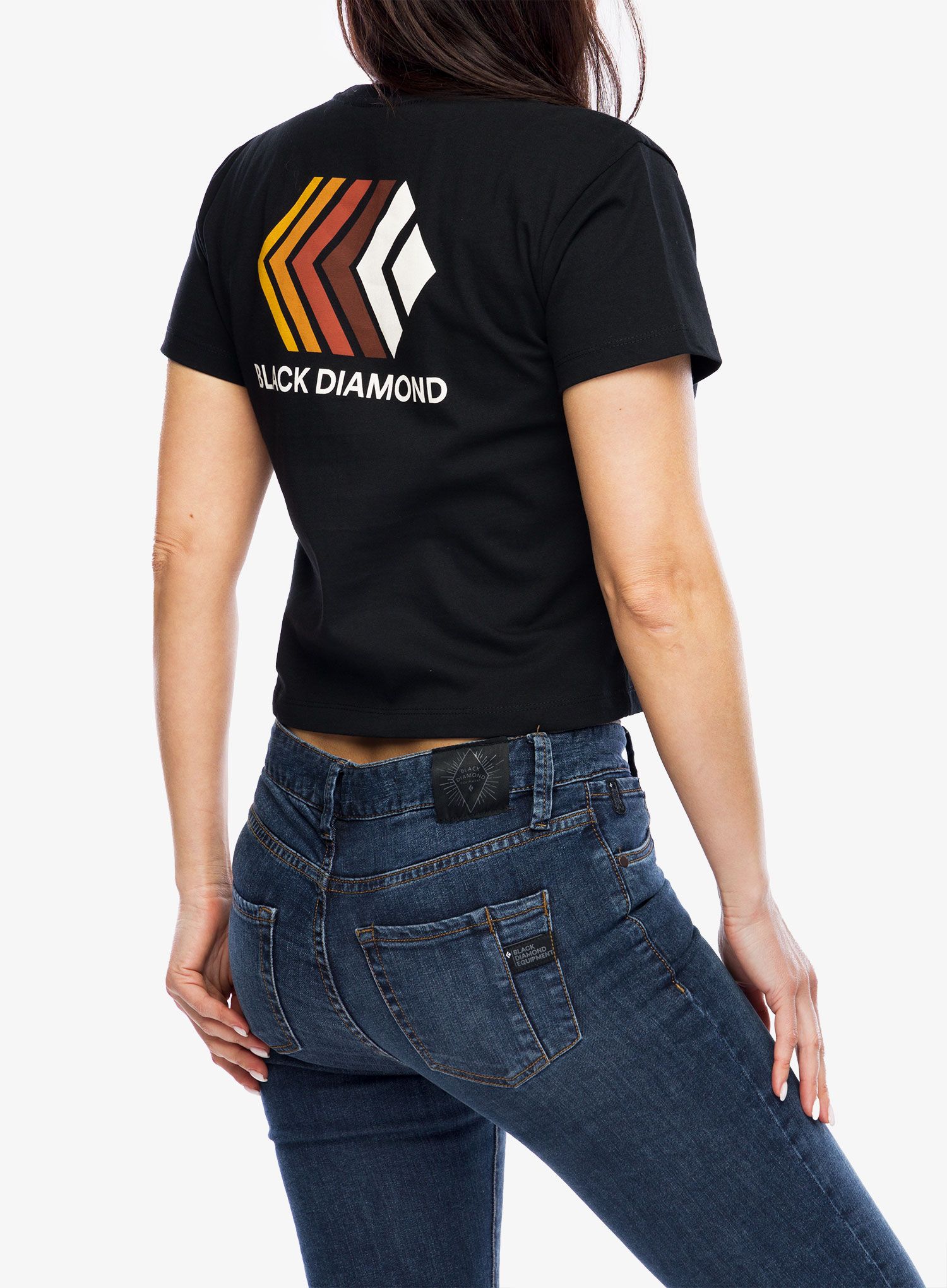 Ženska majica s potiskom Black Diamond Faded Crop SS Tee - black