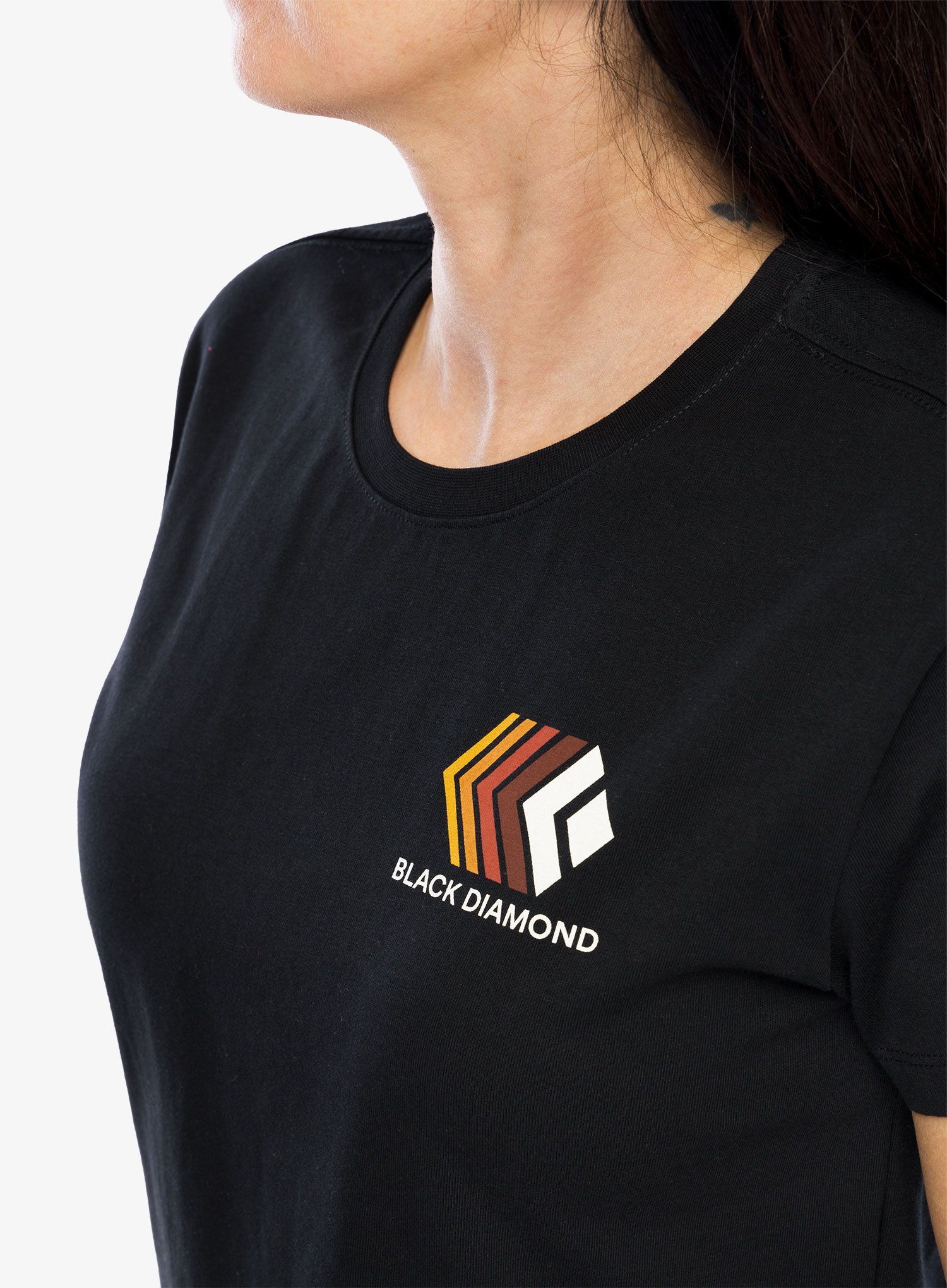 Ženska majica s potiskom Black Diamond Faded Crop SS Tee - black