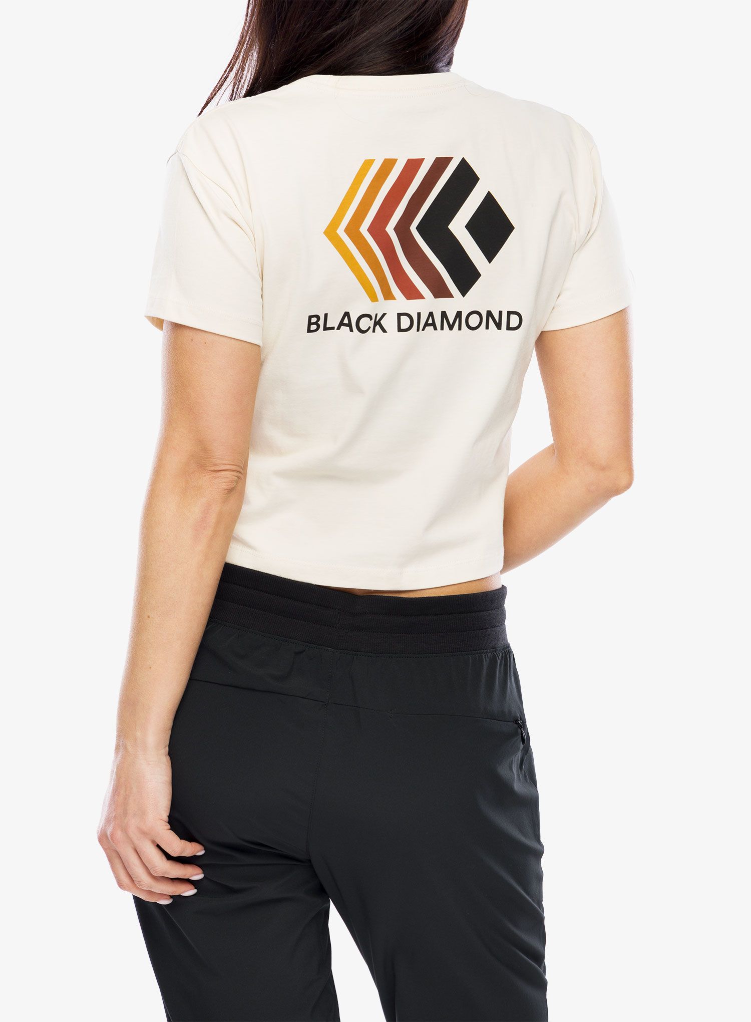 Ženska majica s potiskom Black Diamond Faded Crop SS Tee - off white