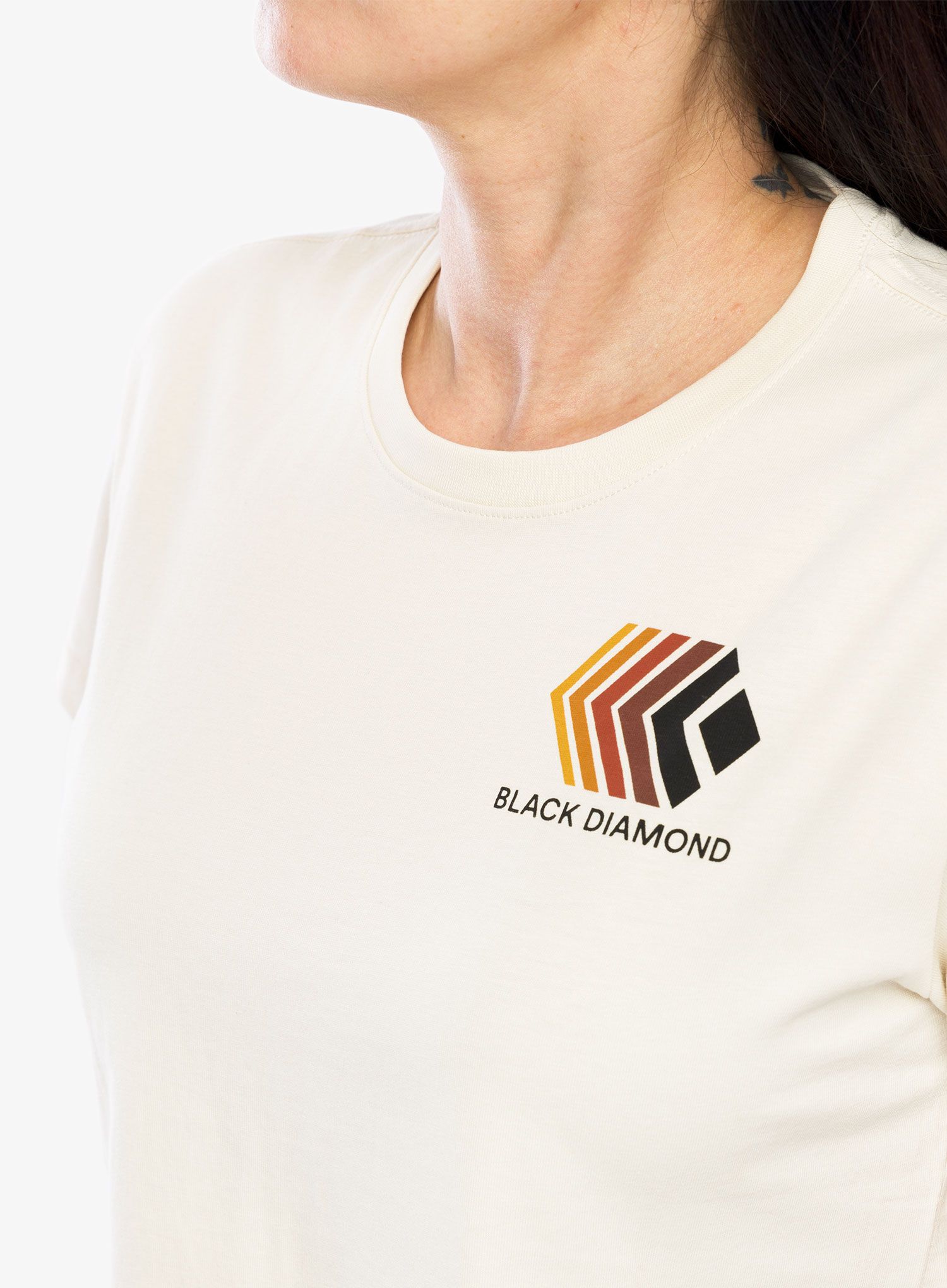 Ženska majica s potiskom Black Diamond Faded Crop SS Tee - off white
